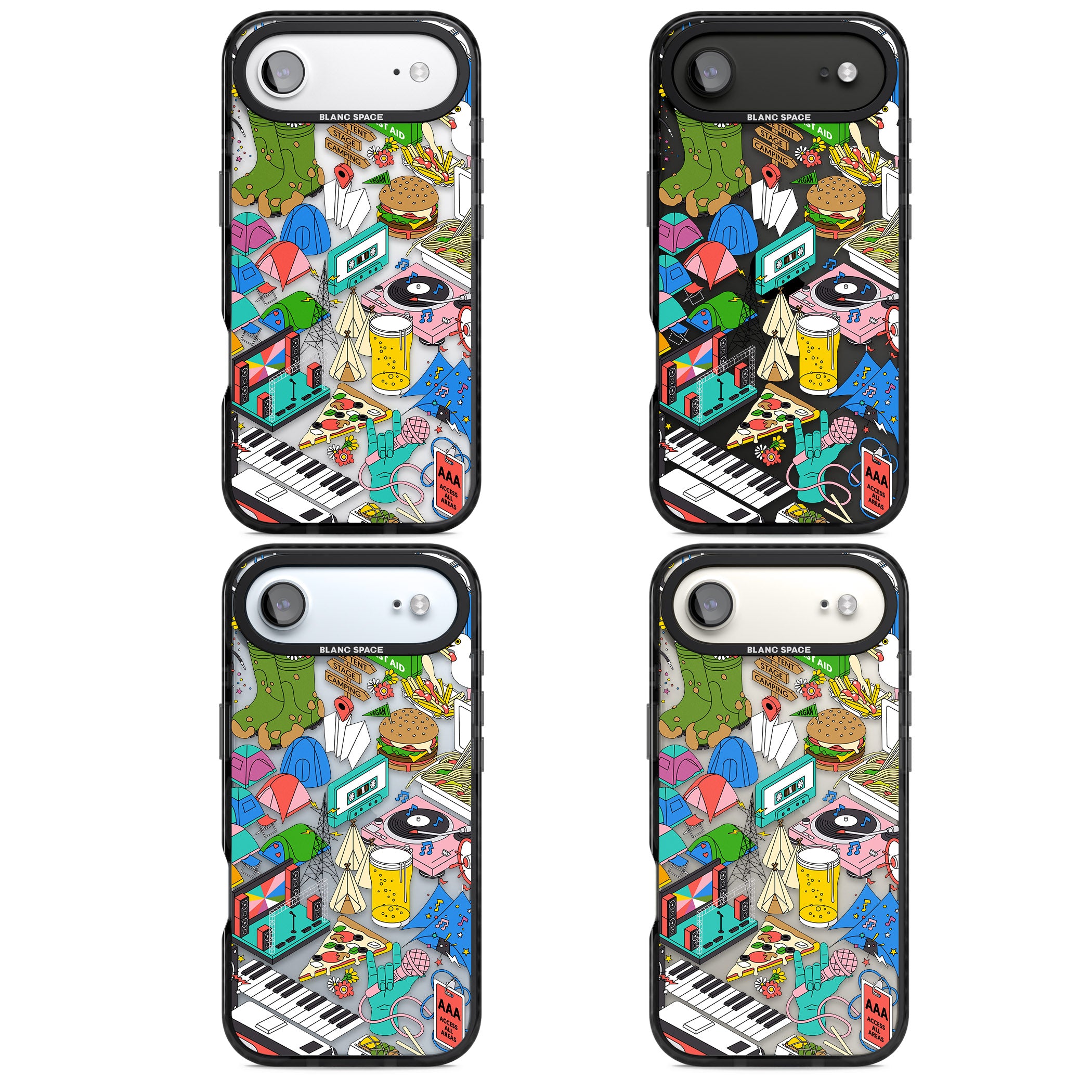 Festival Frenzy iPhone 17 Air Impact Black Phone Case APT Impact Protection