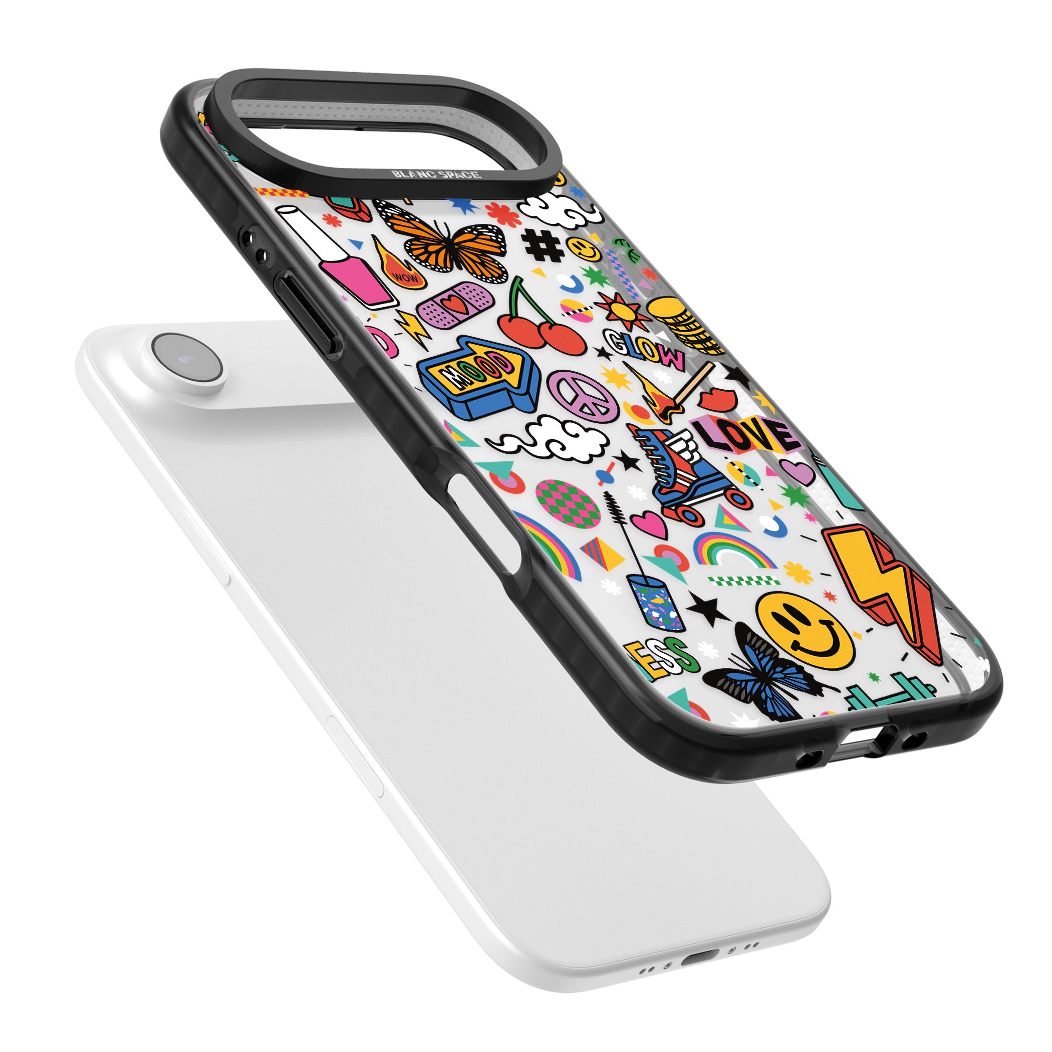 Electric Love iPhone 17 Air Impact Black Phone Case Colours