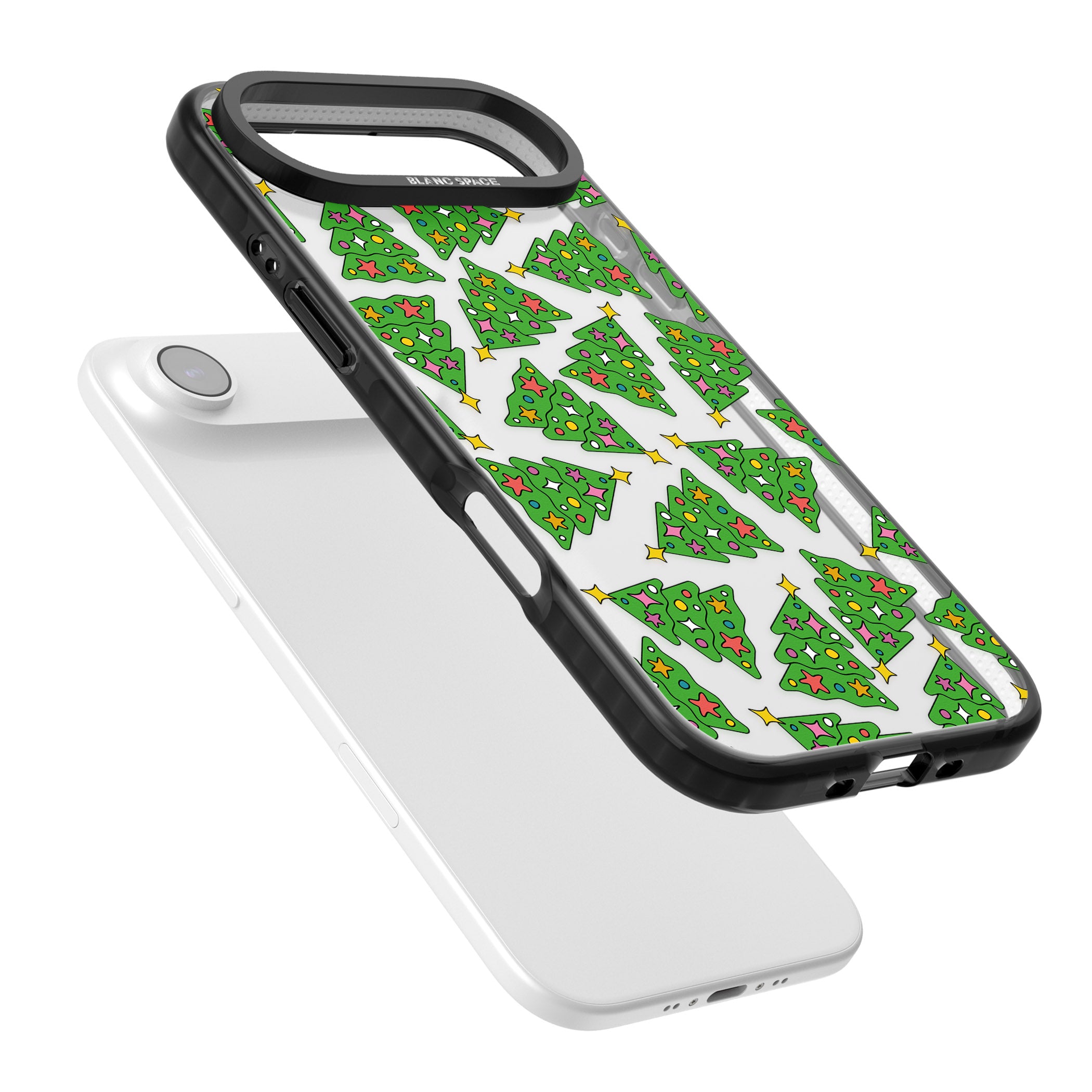 Christmas Tree Pattern iPhone 17 Air Impact Black Phone Case Colours