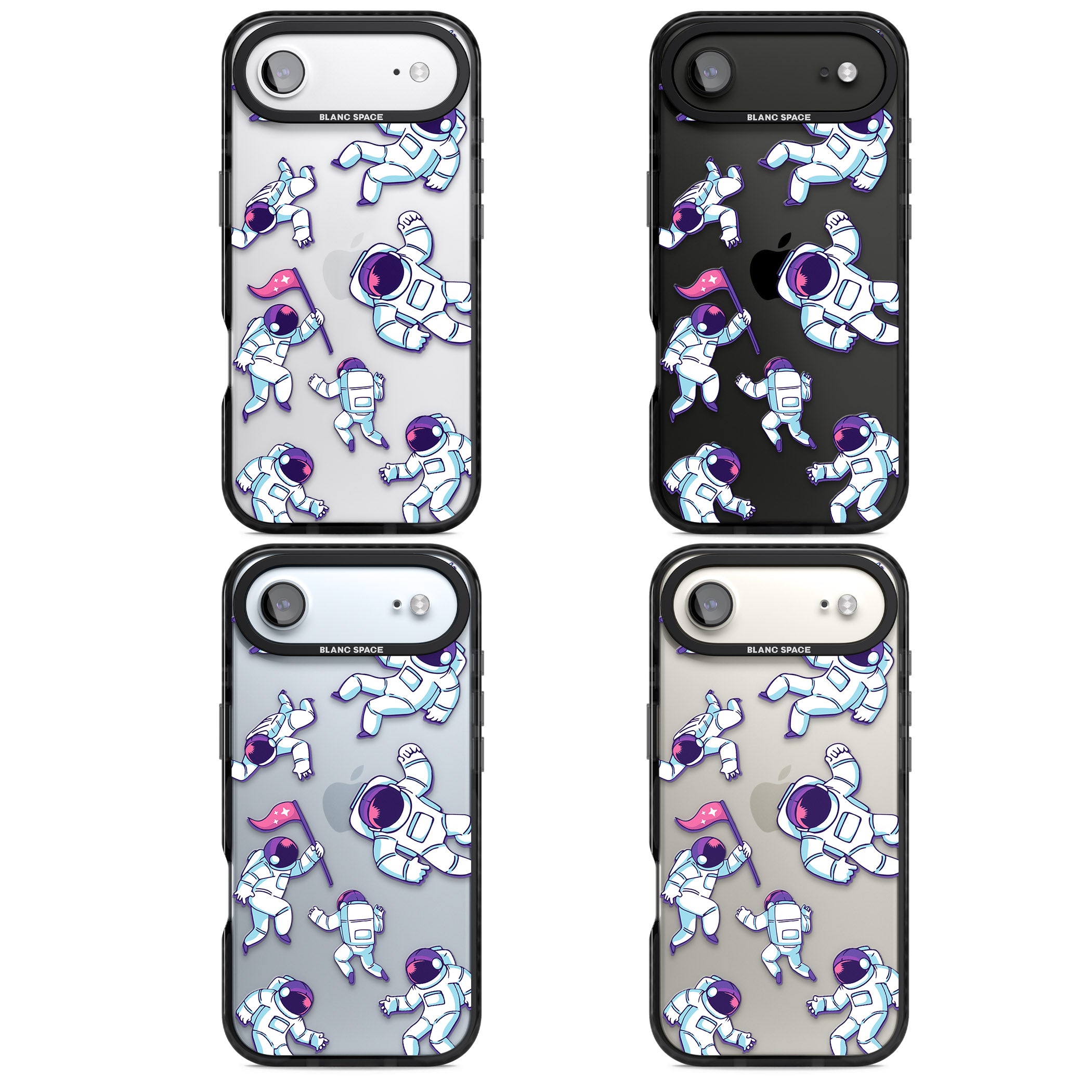 Astronaut Pattern iPhone 17 Air Impact Black Phone Case APT Impact Protection