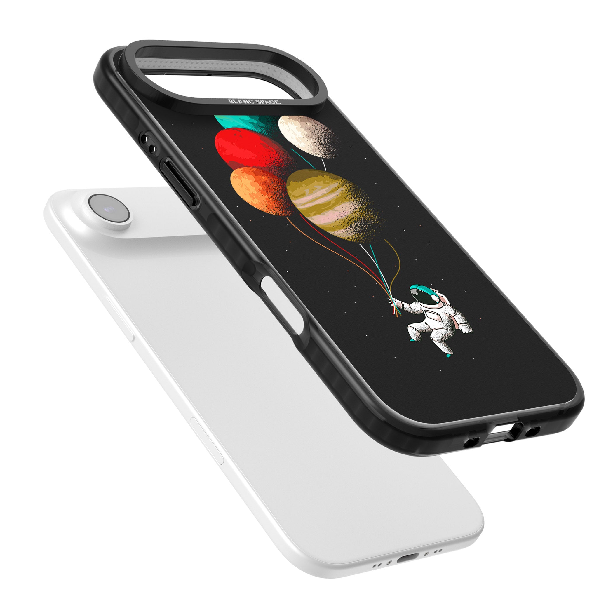 Astronaut Balloon Planets iPhone 17 Air Impact Black Phone Case Colours
