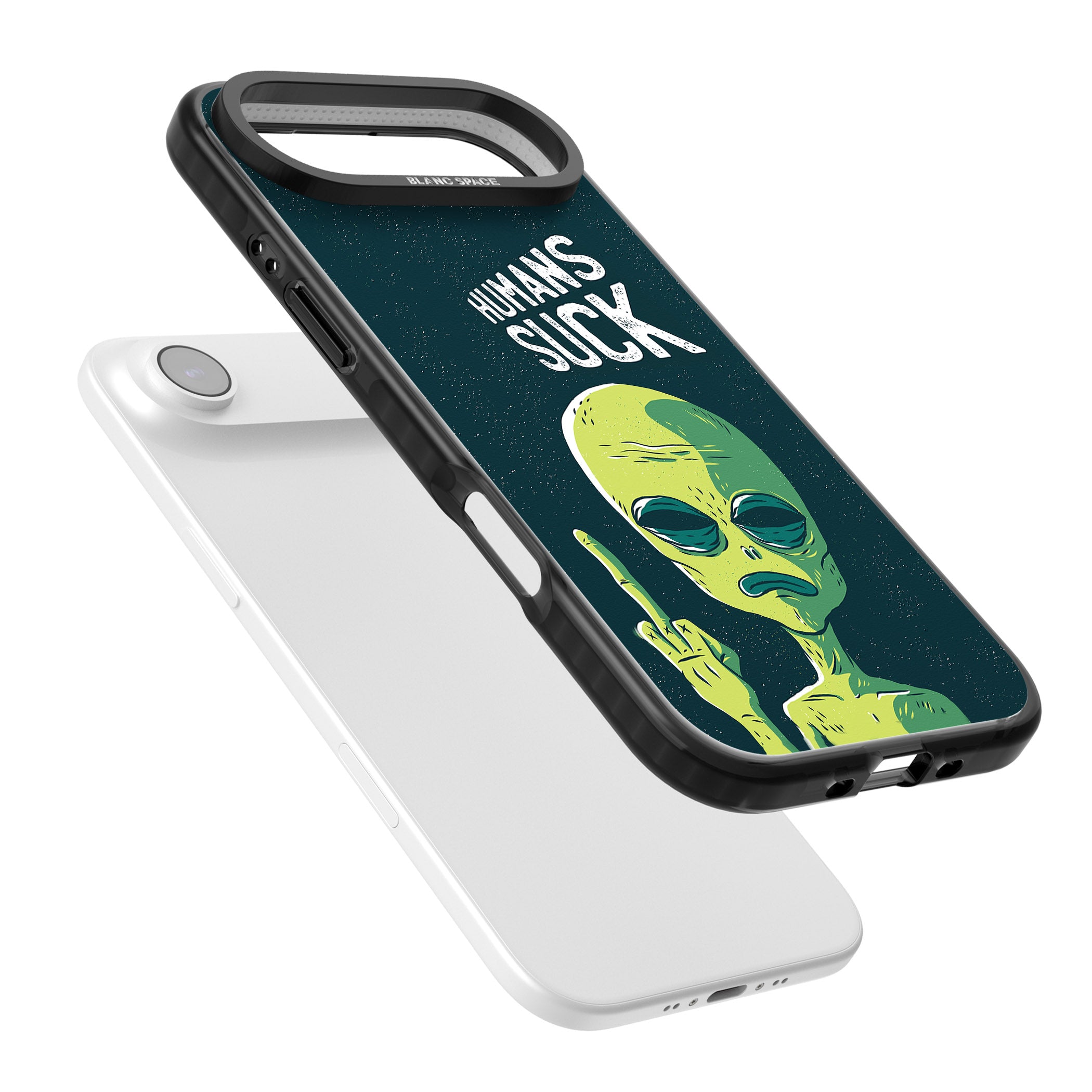 Humans Suck Alien iPhone 17 Air Impact Black Phone Case Colours
