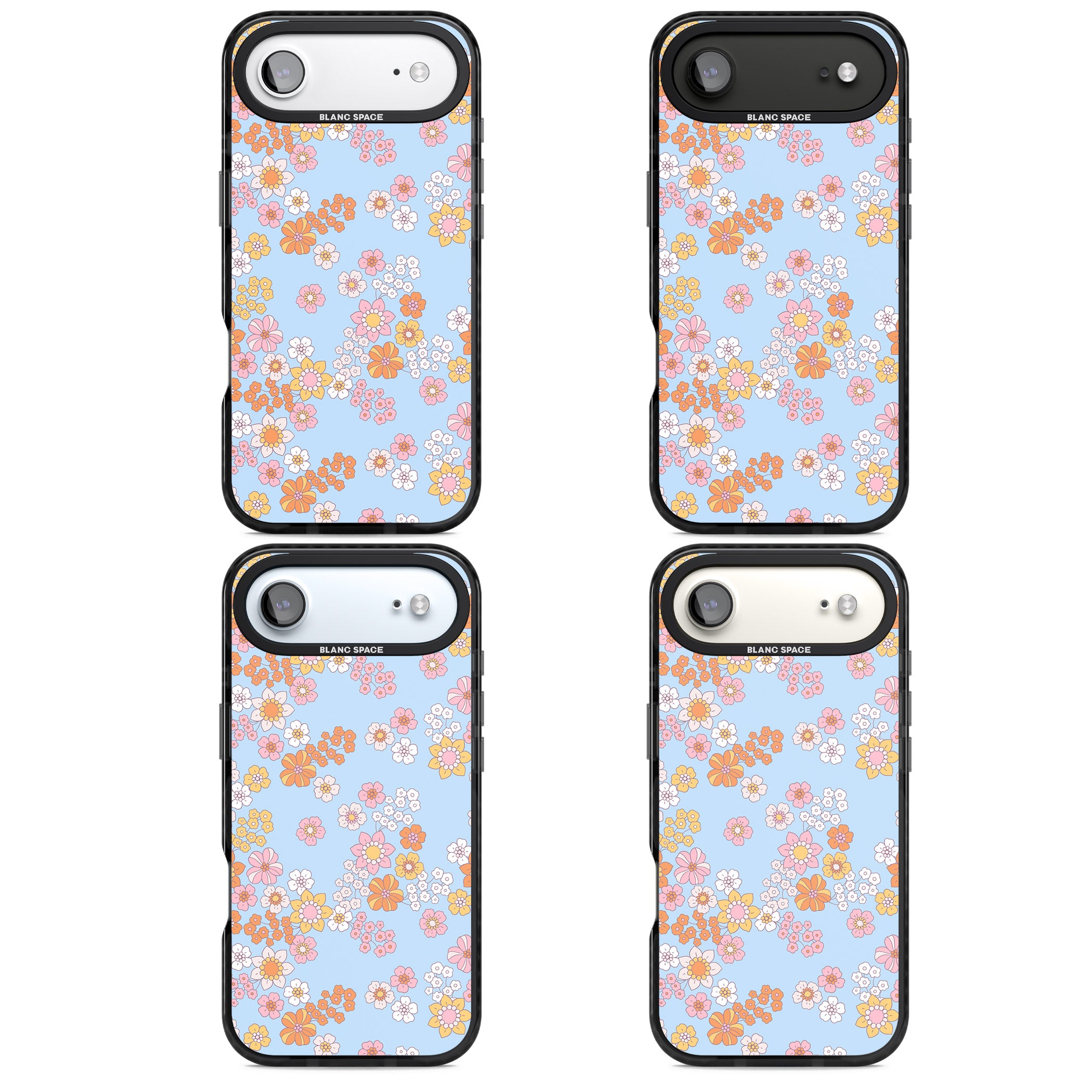 Lake Blue Flower Mix iPhone 17 Air Impact Black Phone Case APT Impact Protection