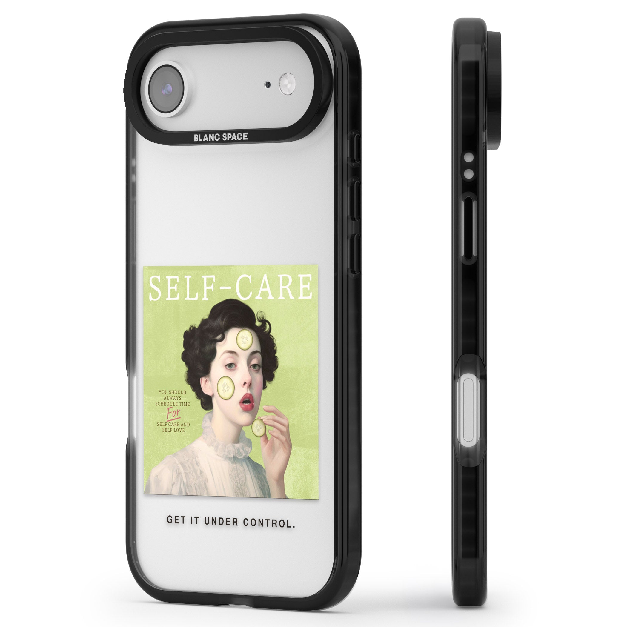 Self Care iPhone 17 Air Impact Black Phone Case Side Profile