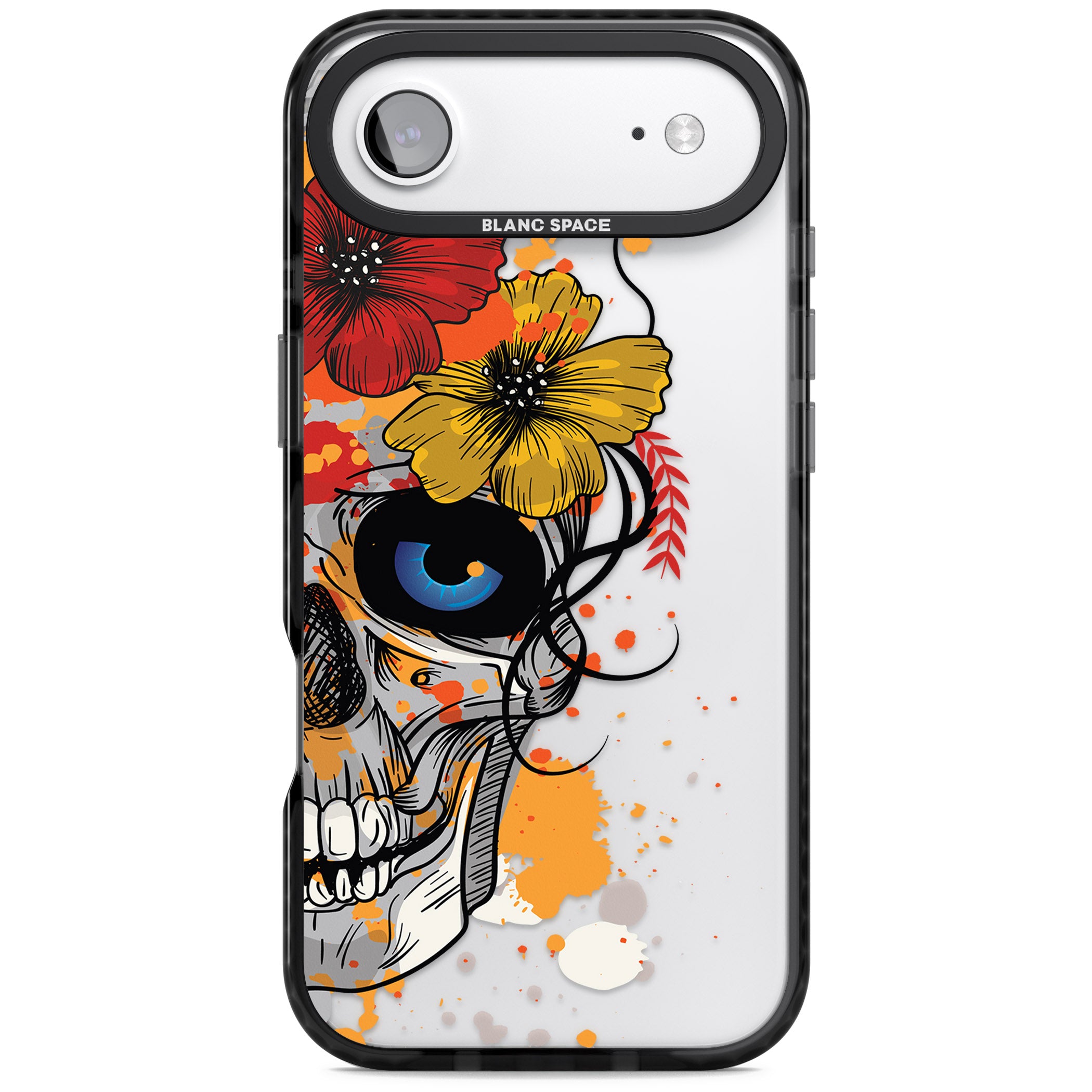 Sugar Skull Flowers iPhone 17 Air Impact Black Phone Case