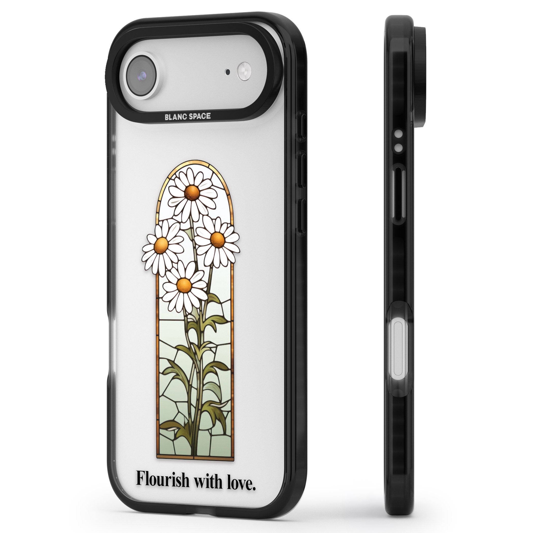 Flourish With Love iPhone 17 Air Impact Black Phone Case Side Profile