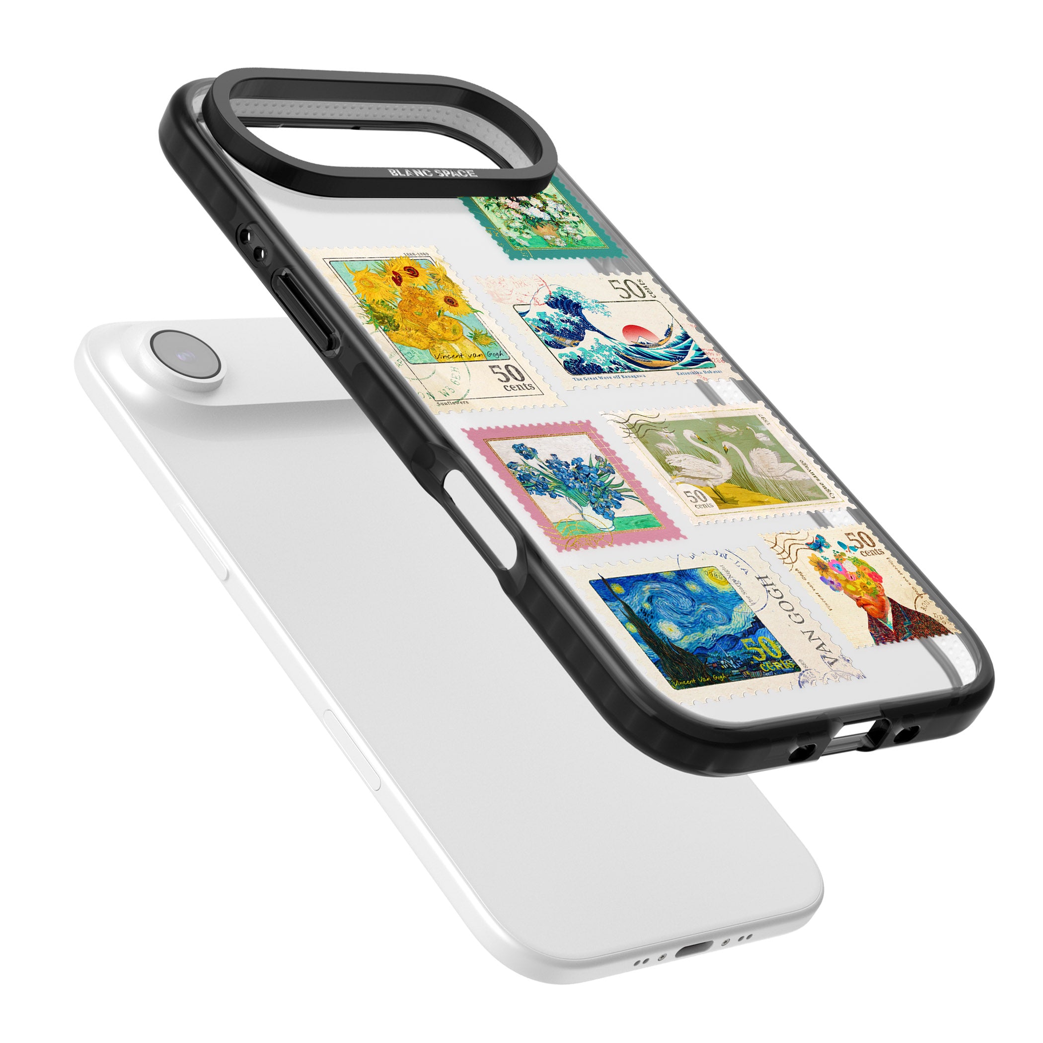 Vintage Art Stamps iPhone 17 Air Impact Black Phone Case Colours