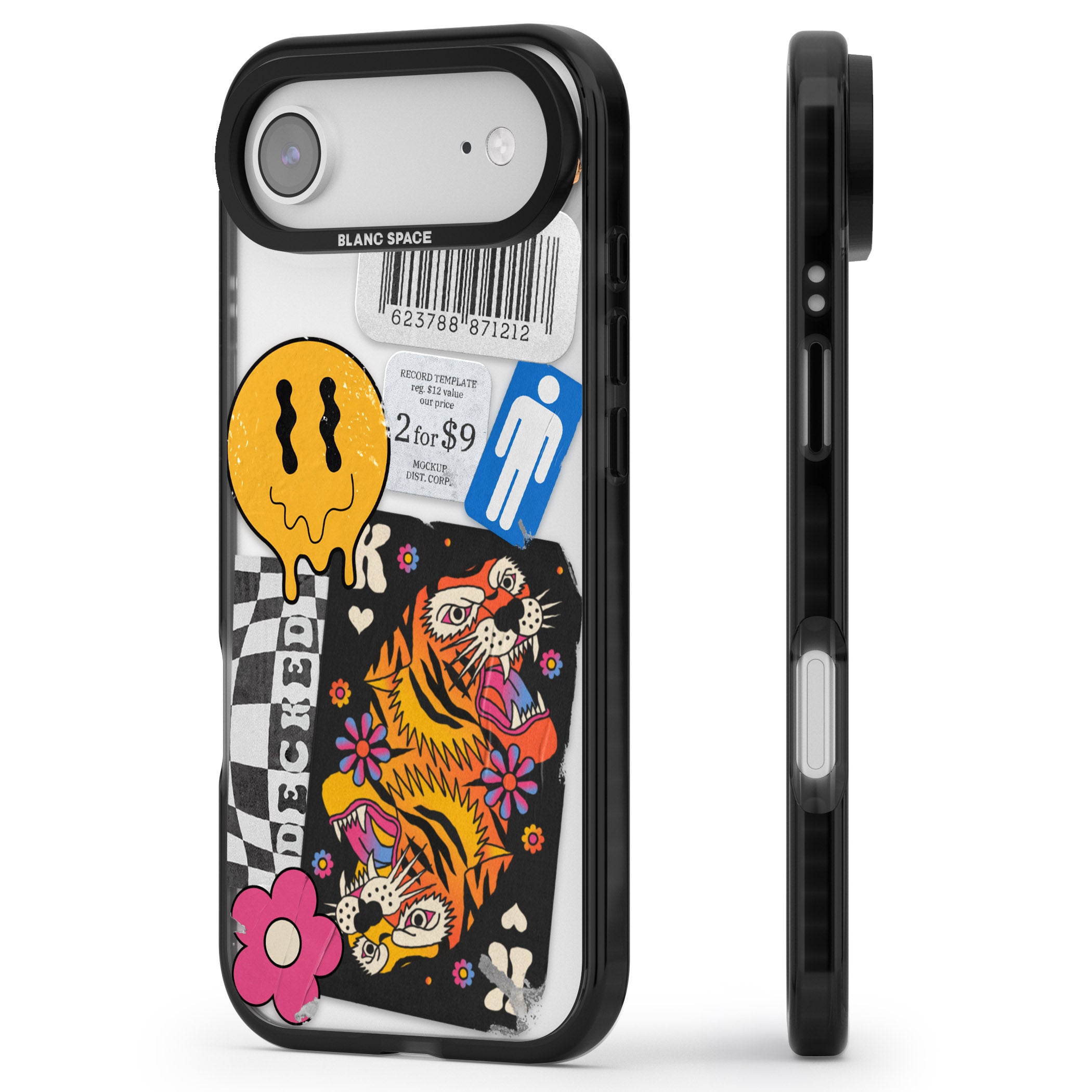 Electric Vibes iPhone 17 Air Impact Black Phone Case Side Profile