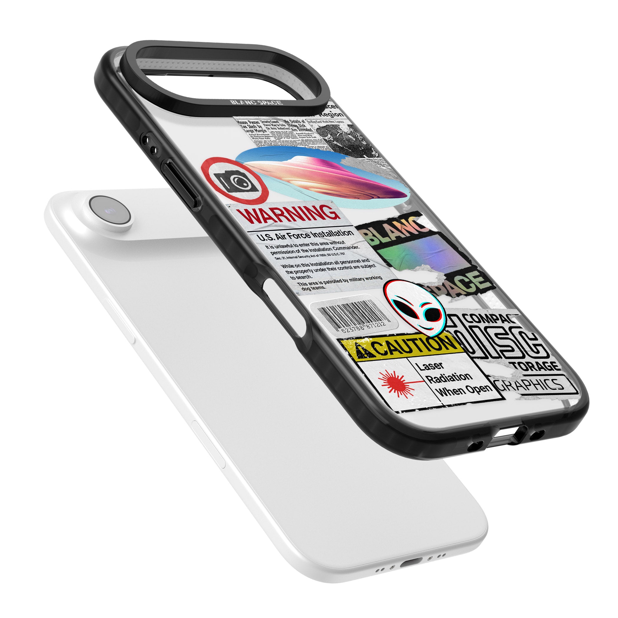 Cosmic Encounters iPhone 17 Air Impact Black Phone Case Colours