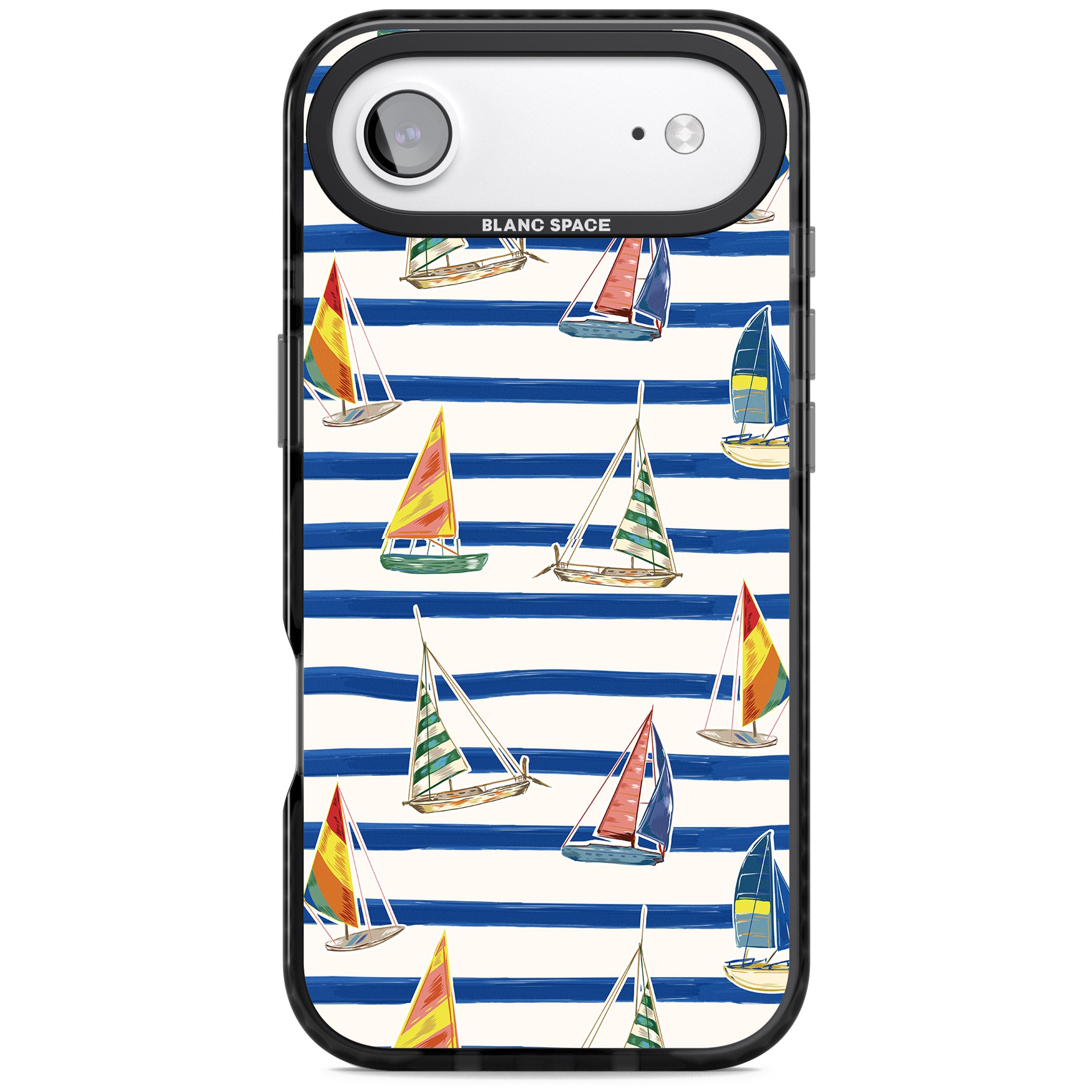 Coastal Sailboats iPhone 17 Air Impact Black Phone Case