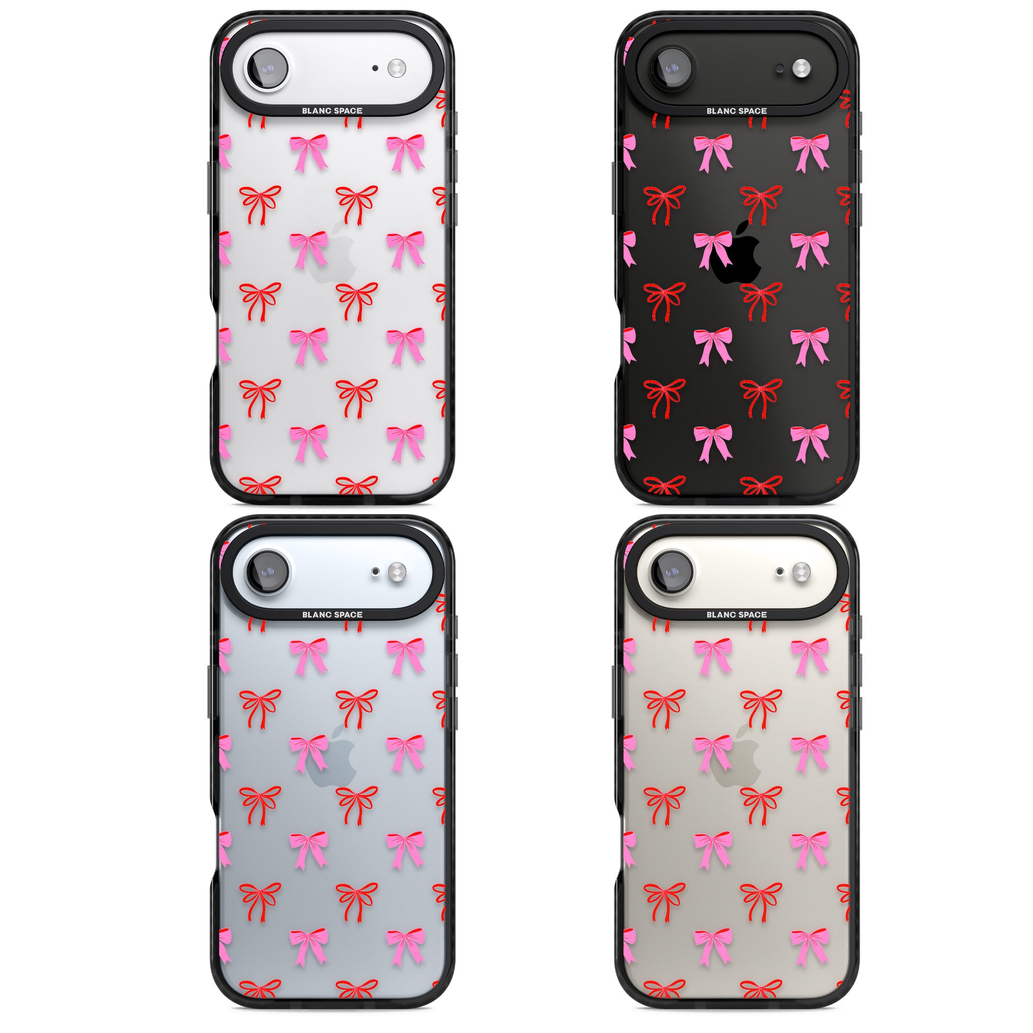 Cute Bow Pattern iPhone 17 Air Impact Black Phone Case APT Impact Protection