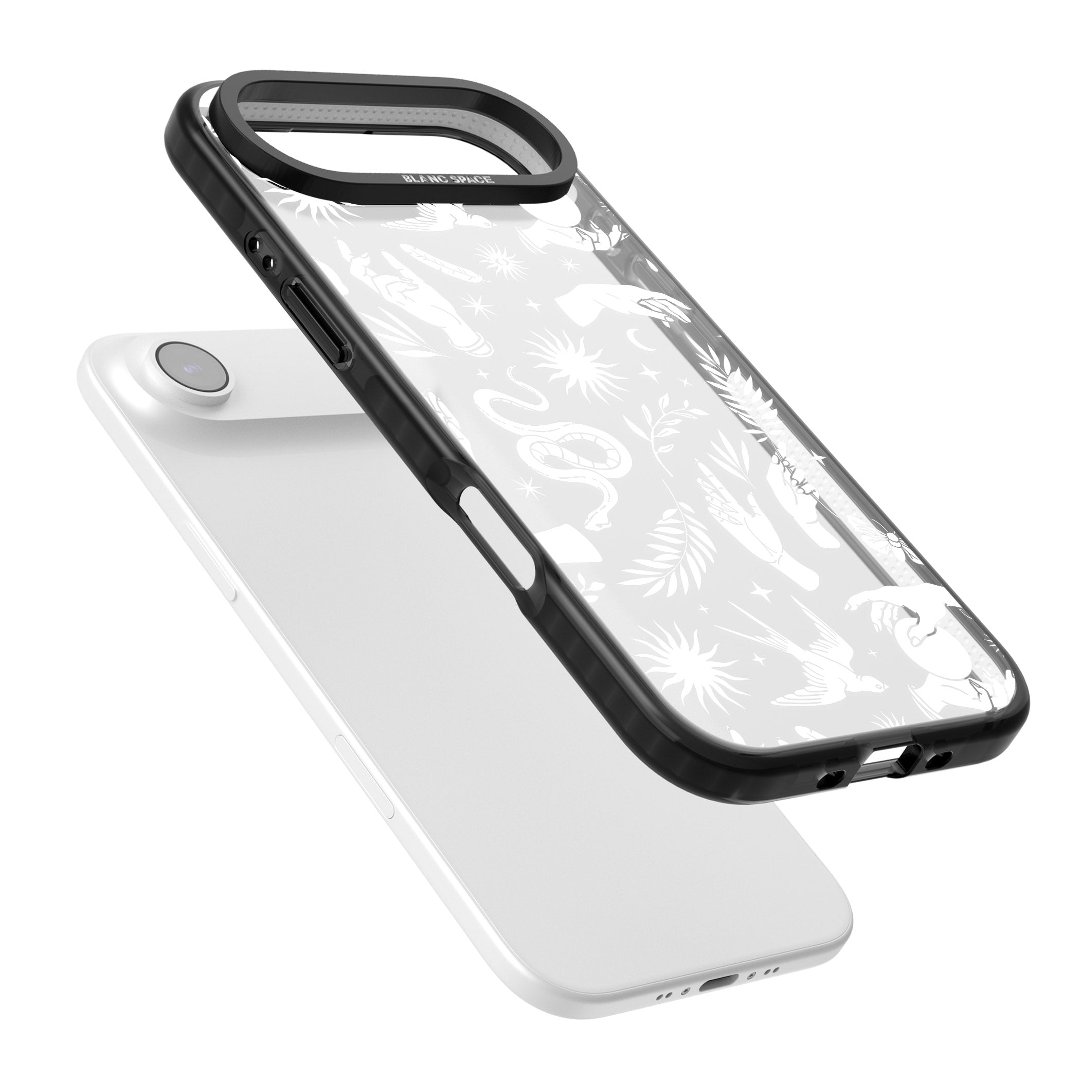 Celestial Pattern (White) iPhone 17 Air Impact Black Phone Case Colours