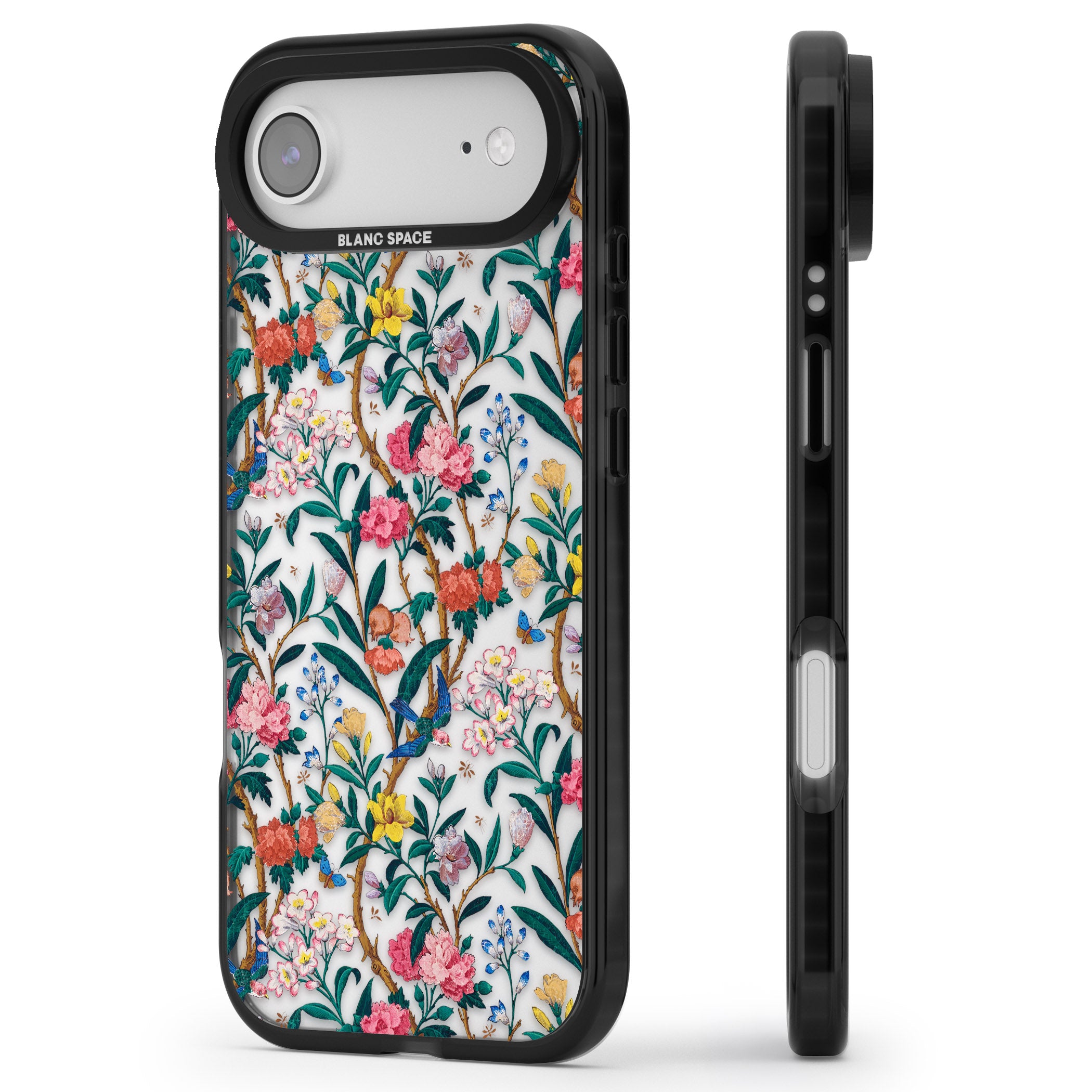 Vines & Flowers iPhone 17 Air Impact Black Phone Case Side Profile