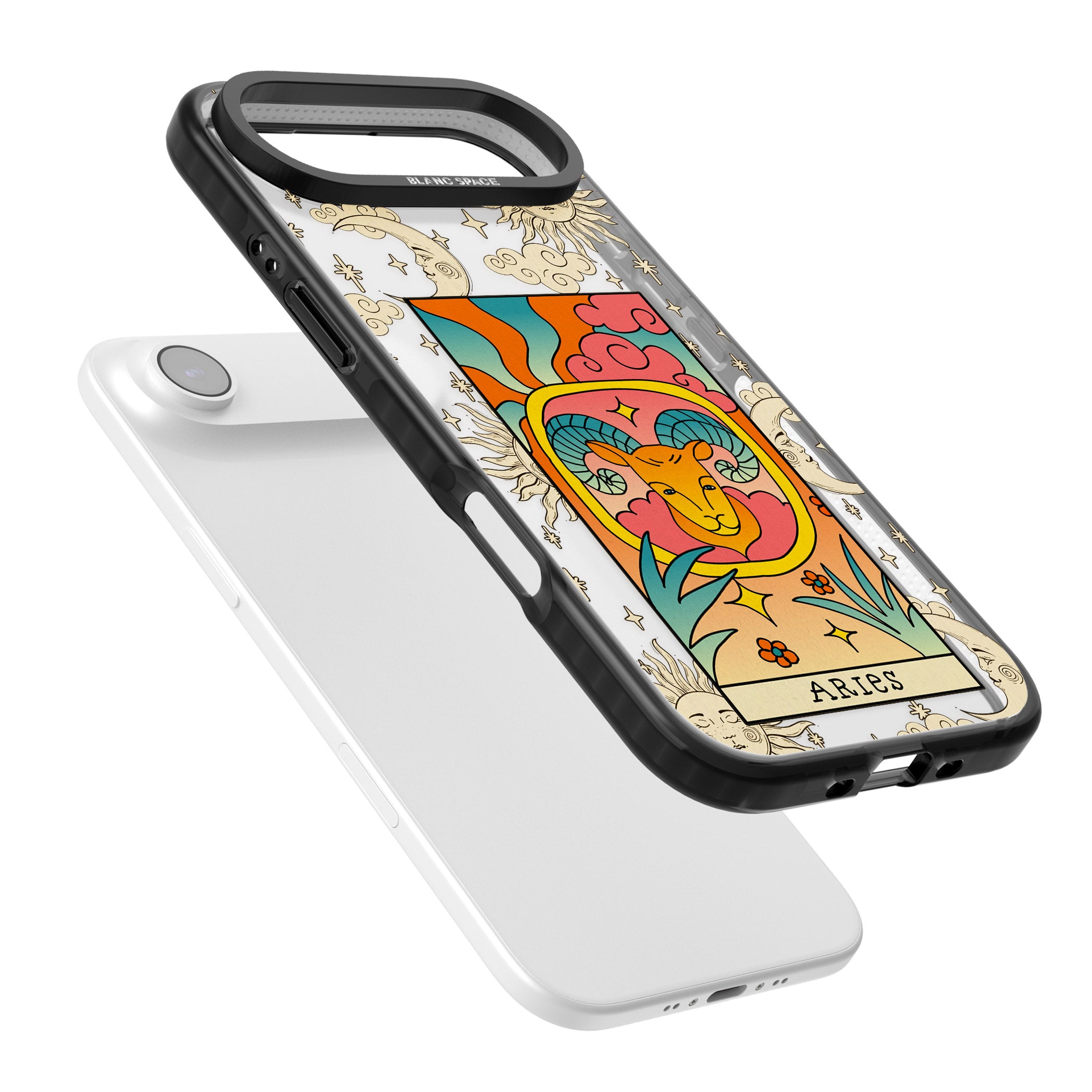 Celestial Zodiac Aries iPhone 17 Air Impact Black Phone Case Colours