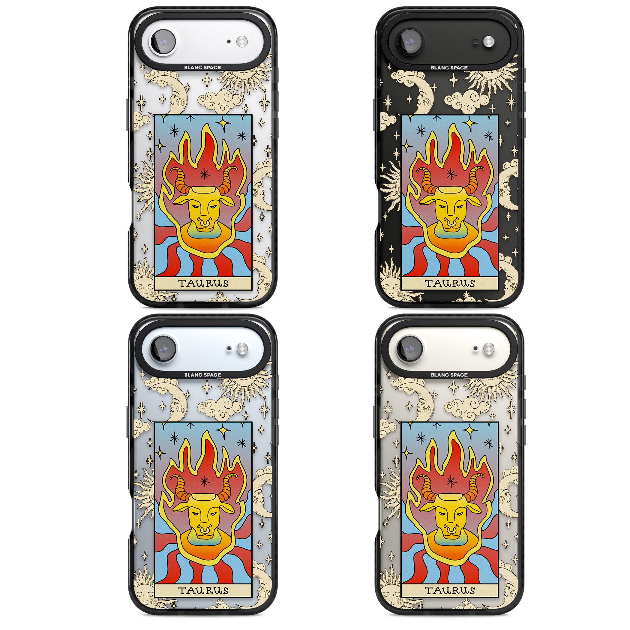 Celestial Zodiac Taurus iPhone 17 Air Impact Black Phone Case APT Impact Protection