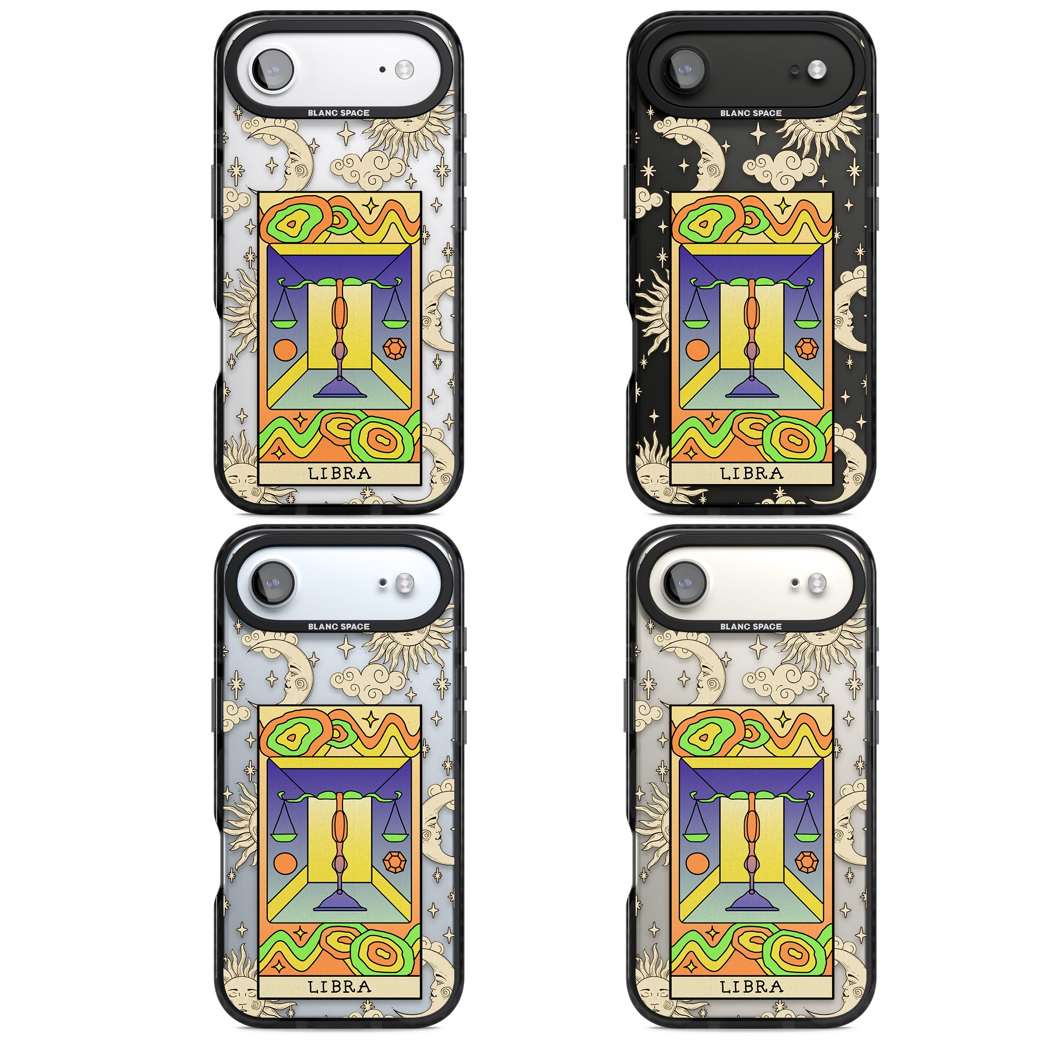Celestial Zodiac Libra iPhone 17 Air Impact Black Phone Case APT Impact Protection