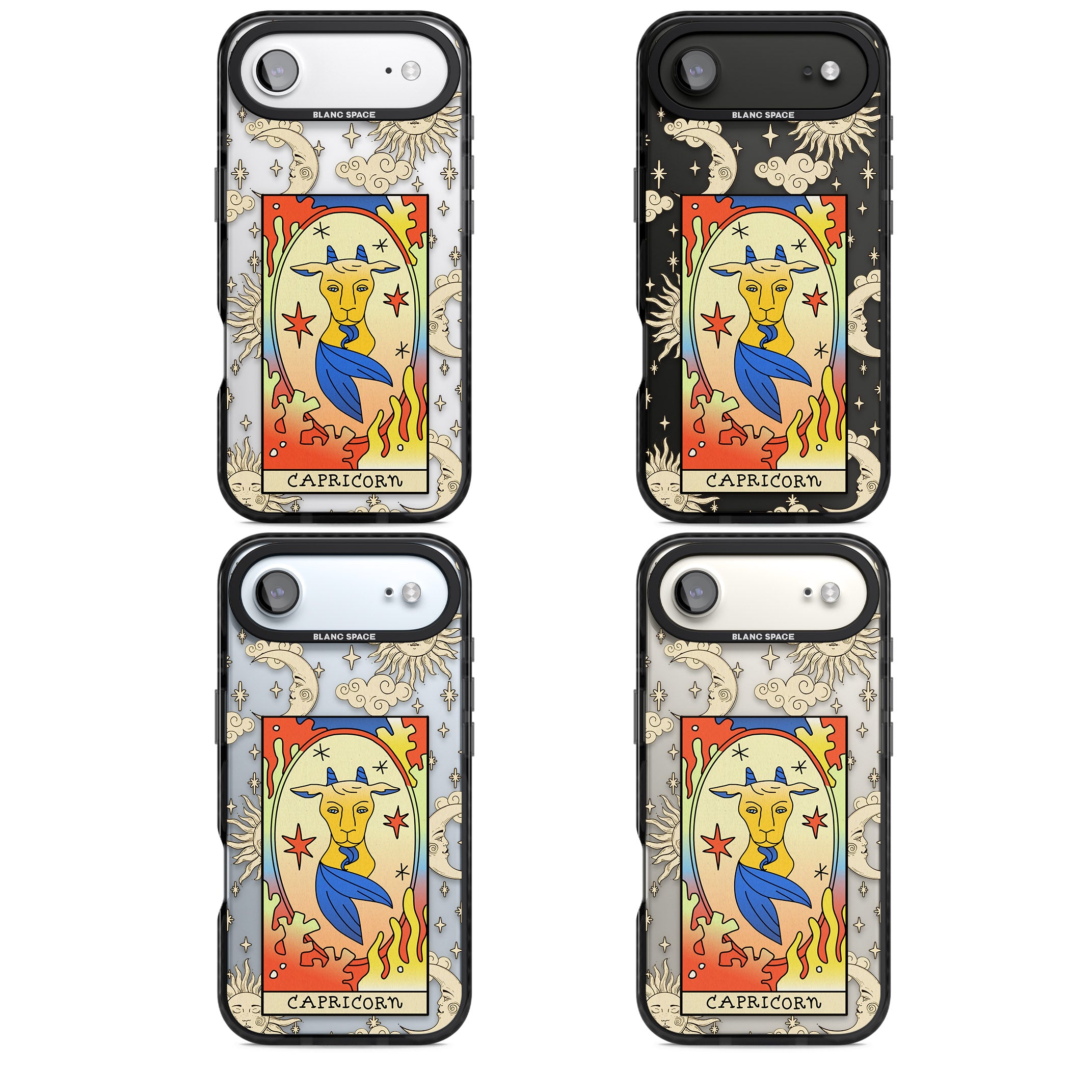 Celestial Zodiac Capricorn iPhone 17 Air Impact Black Phone Case APT Impact Protection
