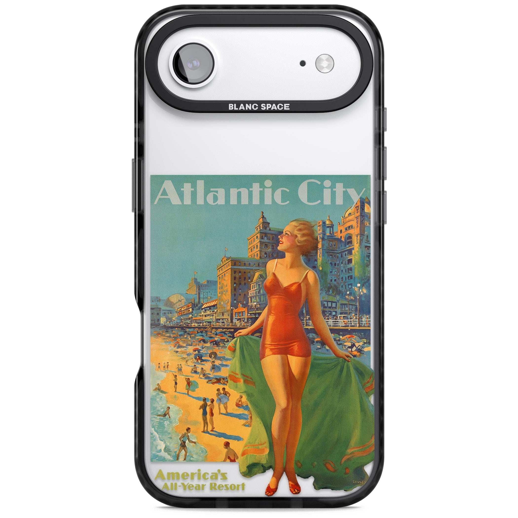 Atlantic City Vacation Poster iPhone 17 Air Impact Black Phone Case
