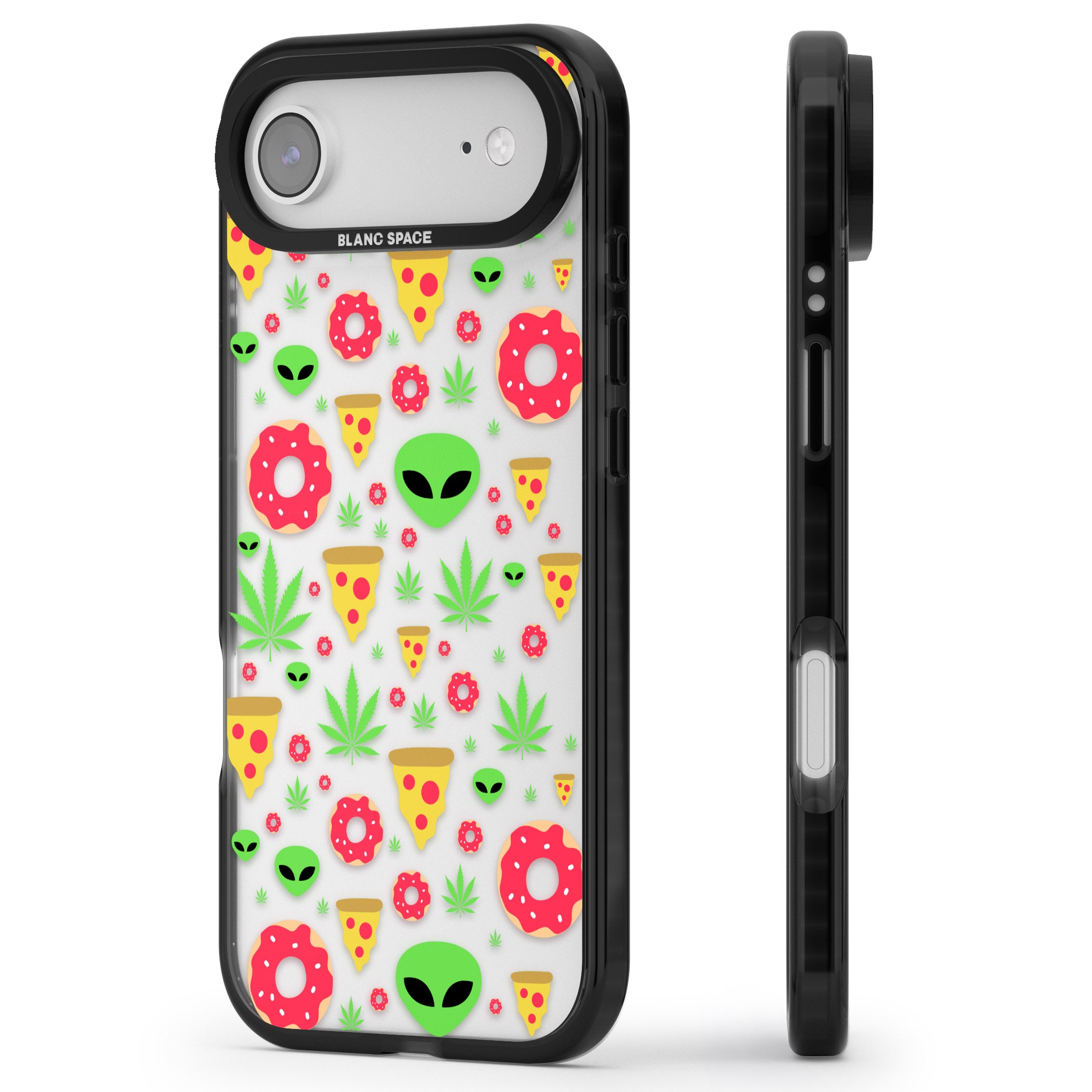 Martians & Munchies iPhone 17 Air Impact Black Phone Case Side Profile