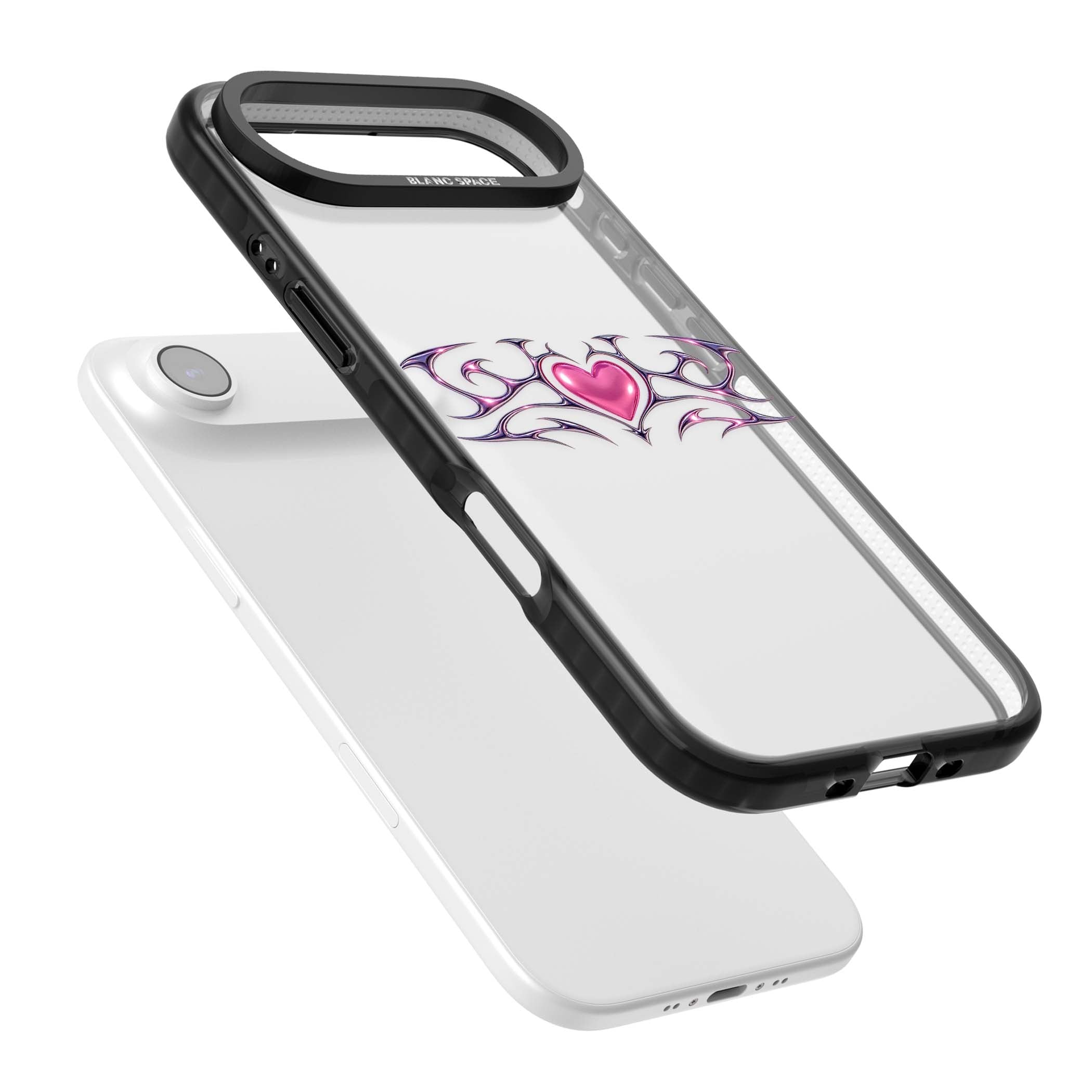 Pink Chrome Heart y2k iPhone case | Clear Impact case for iPhone Air