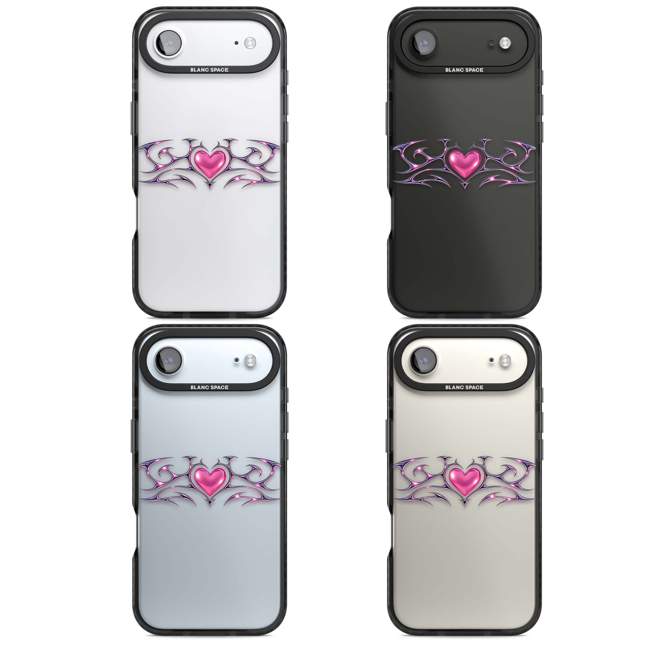 Pink Chrome Heart y2k iPhone case | Clear Impact case for iPhone Air
