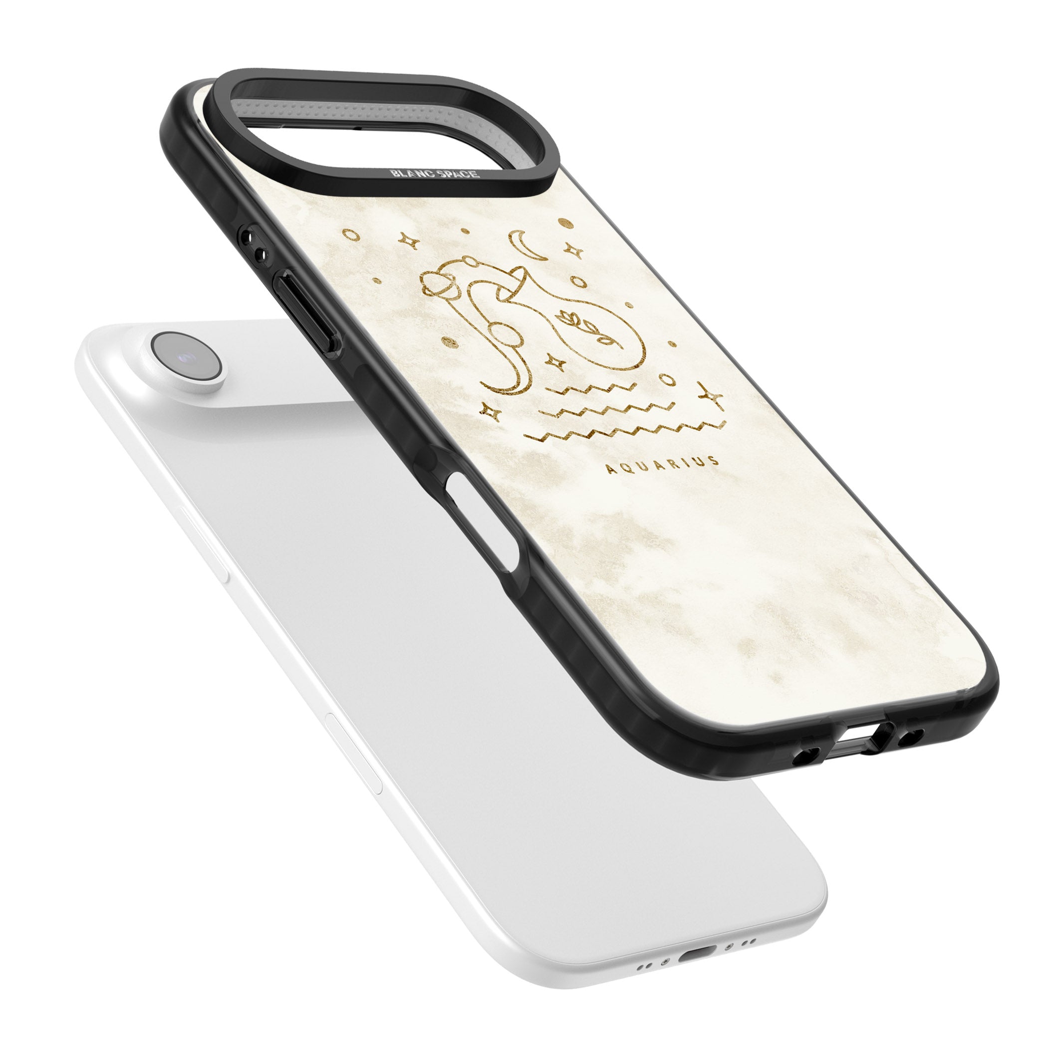 Aquarius Golden Emblem iPhone 17 Air Impact Black Phone Case Colours