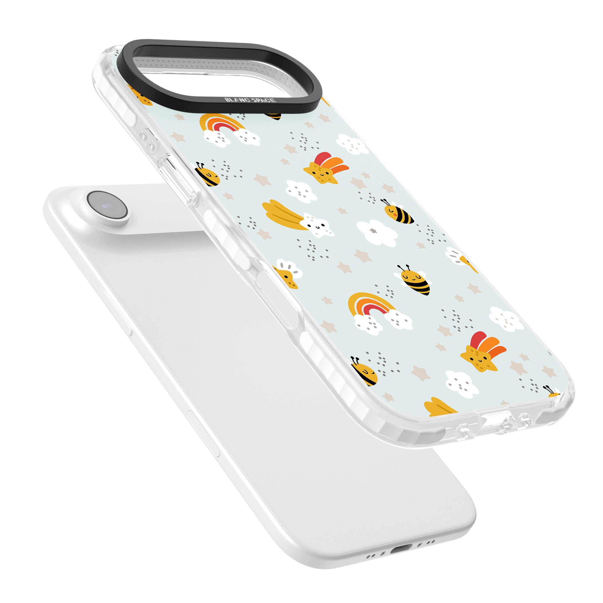 Sweet As Honey Patterns: Bees & Rainbows iPhone 17 Air Impact Clear Phone Case Colours