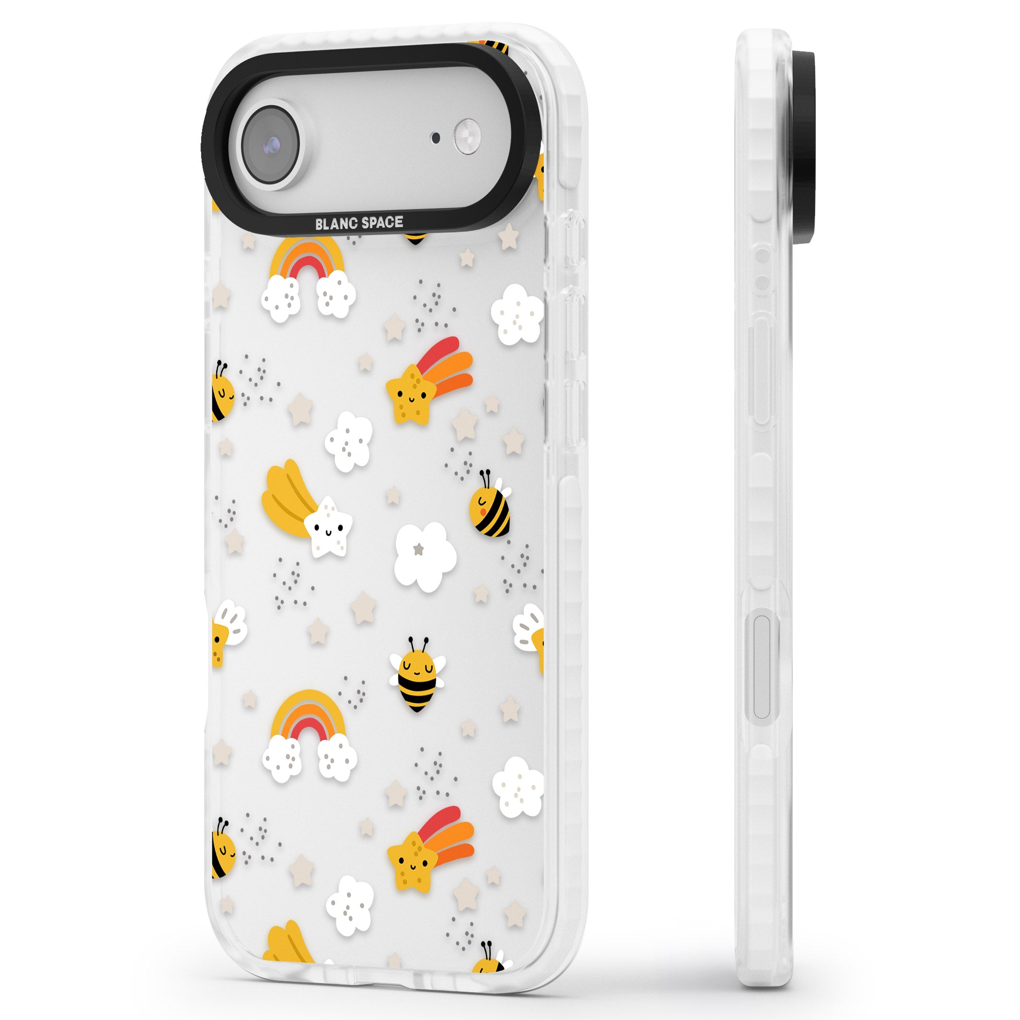 Busy Bee iPhone 17 Air Impact Clear Phone Case Side Profile