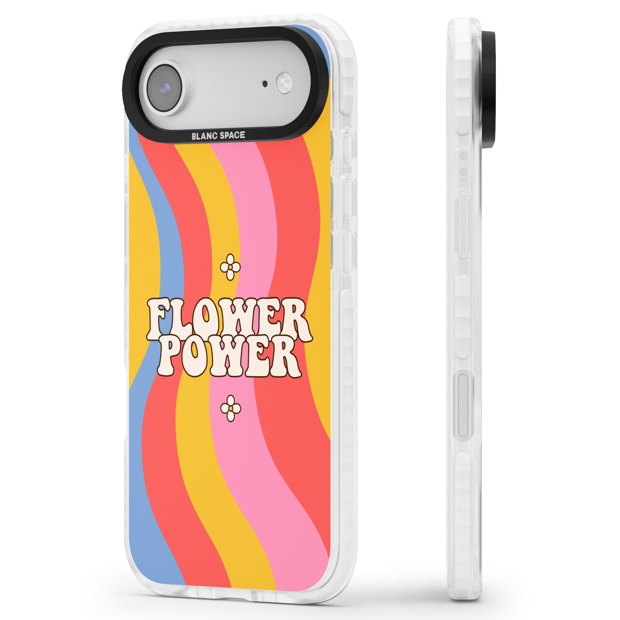 Melting Flower Power iPhone 17 Air Impact Clear Phone Case Side Profile
