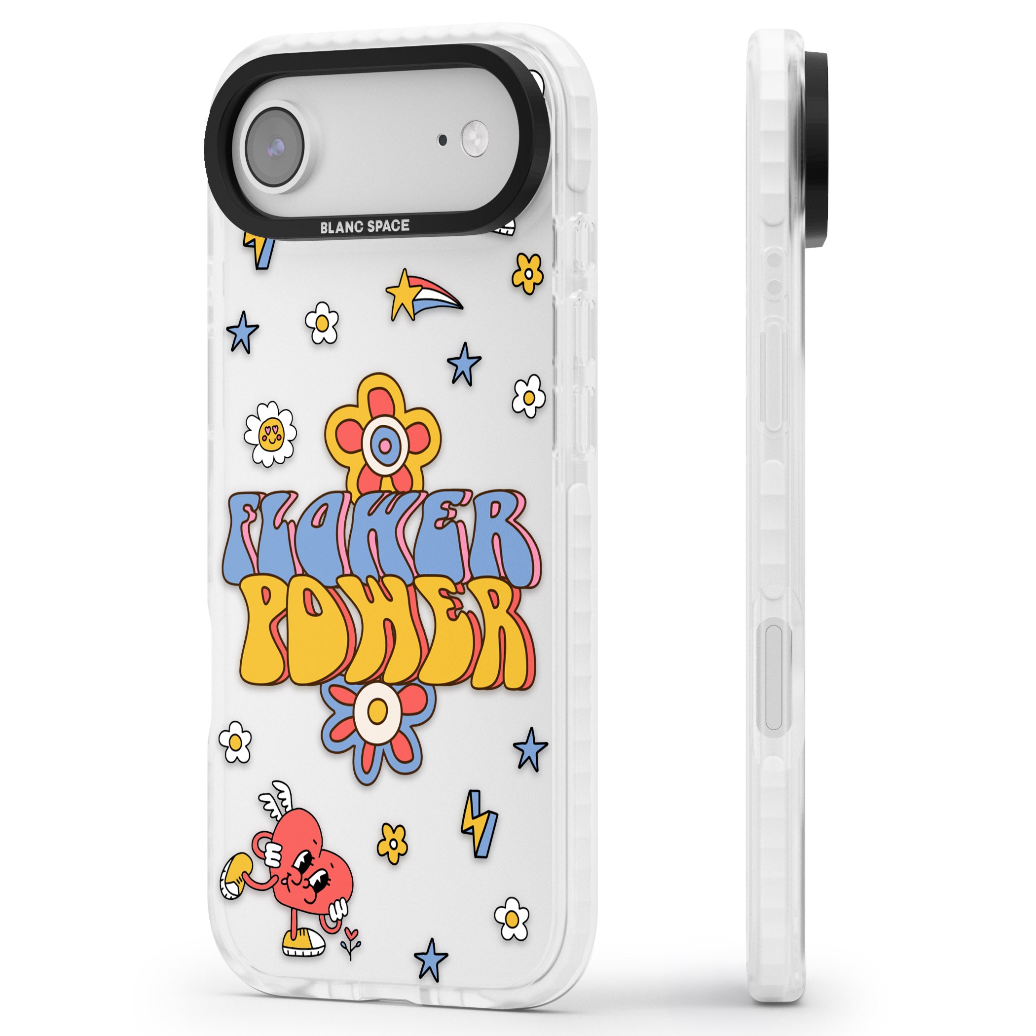 Flower Power iPhone 17 Air Impact Clear Phone Case Side Profile