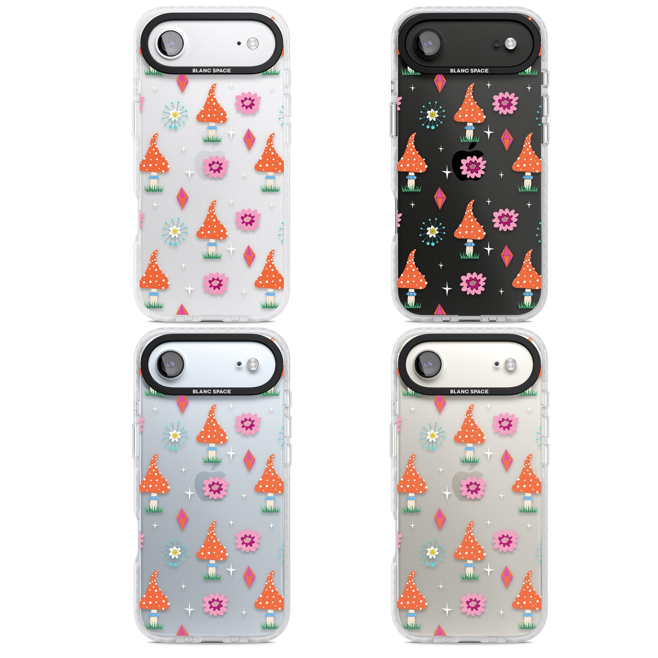 Boho Celestial Mushroom Crystal iPhone 17 Air Impact Clear Phone Case APT Impact Protection