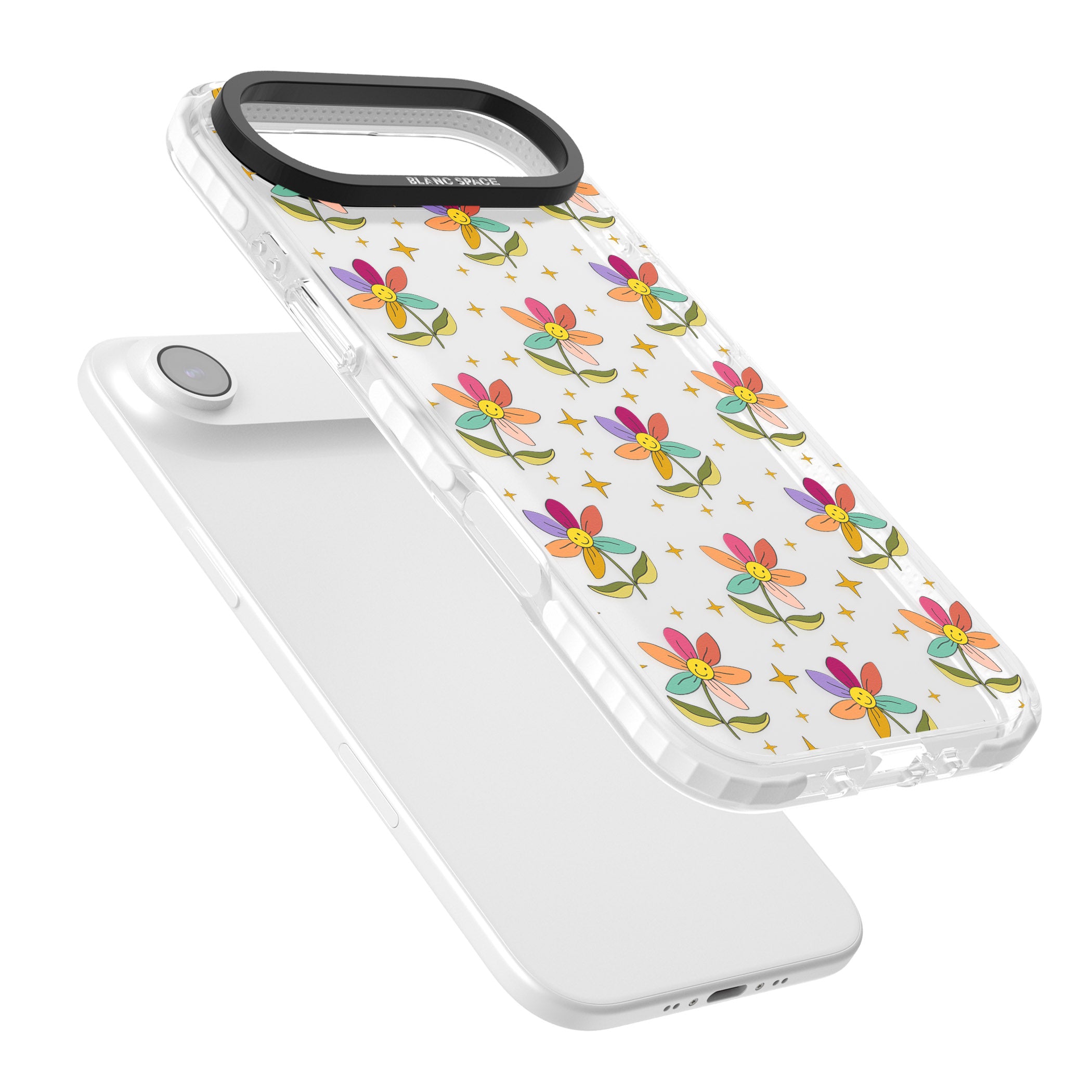 Boho Celestial Happy Flower iPhone 17 Air Impact Clear Phone Case Colours