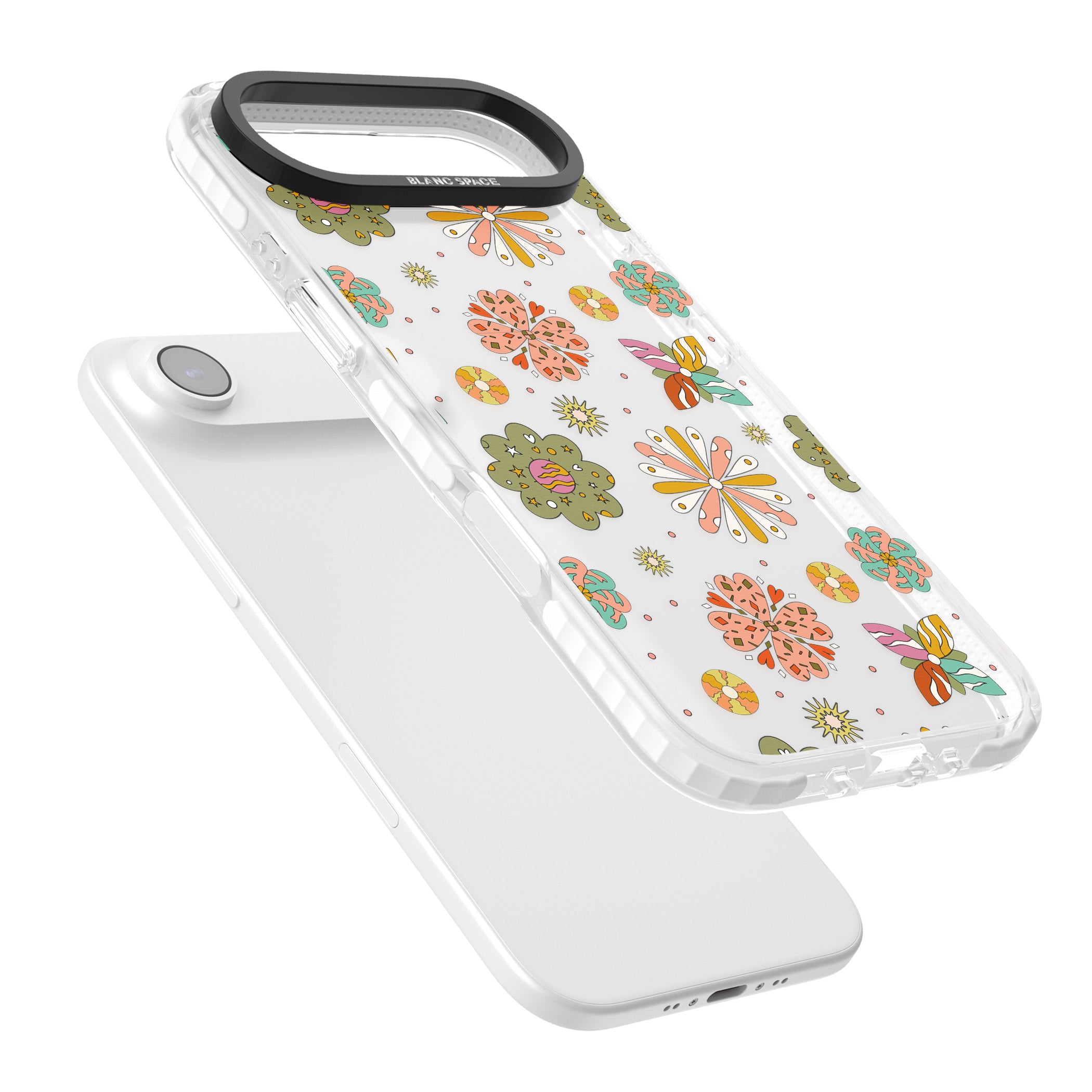 Boho Celestial Psychedelic Floral iPhone 17 Air Impact Clear Phone Case Colours