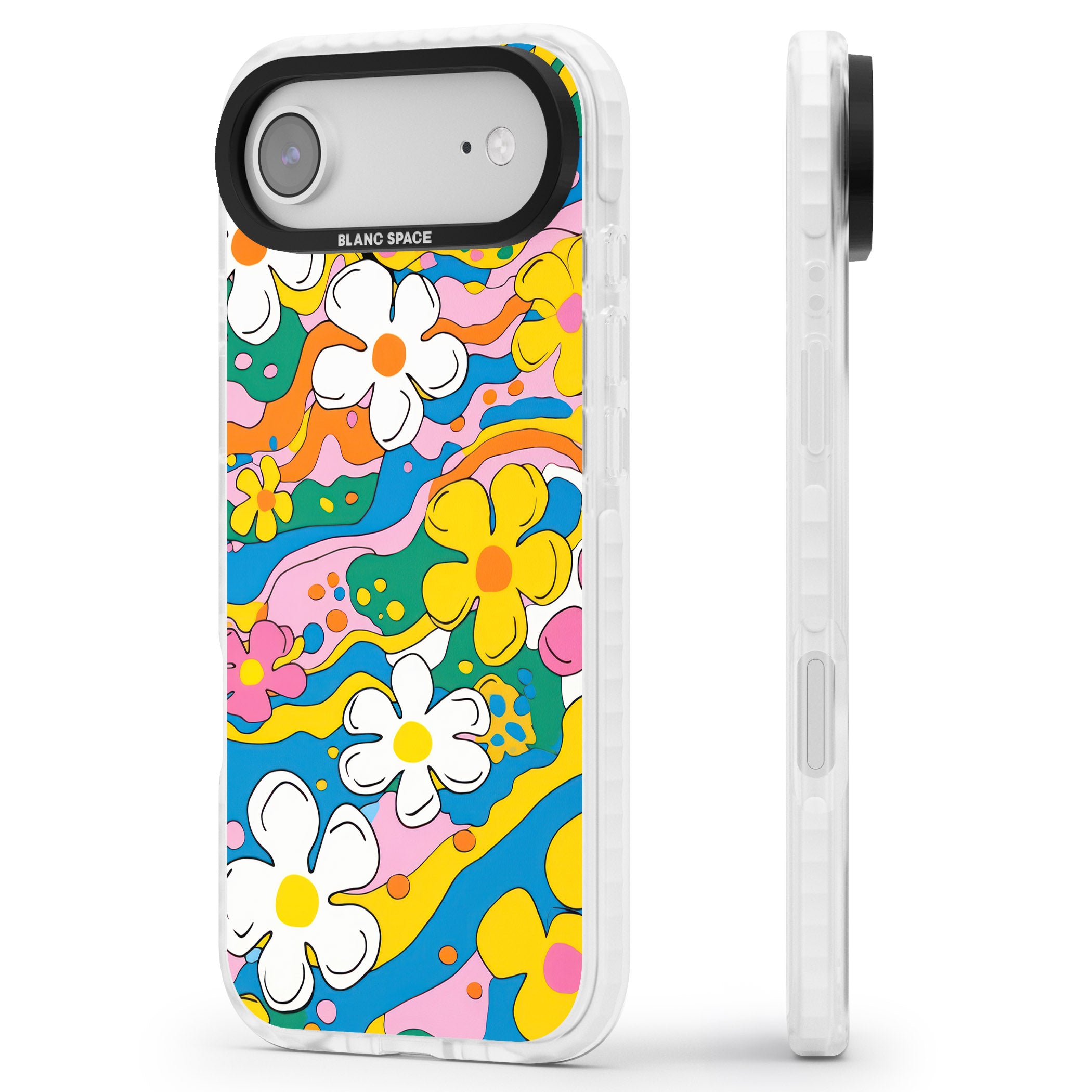 Vibrant Bloom iPhone 17 Air Impact Clear Phone Case Side Profile