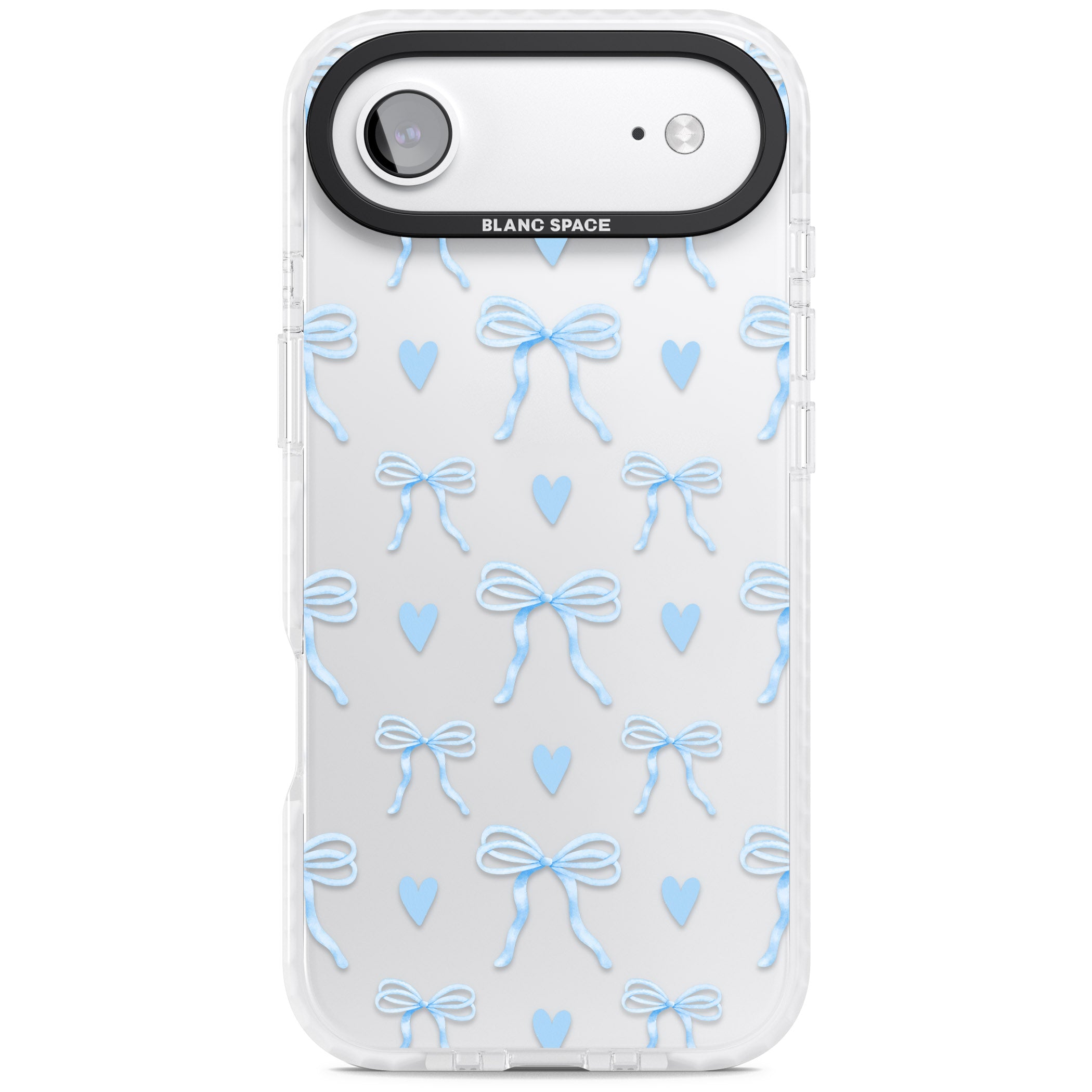 Blue Bows & Hearts iPhone 17 Air Impact Clear Phone Case