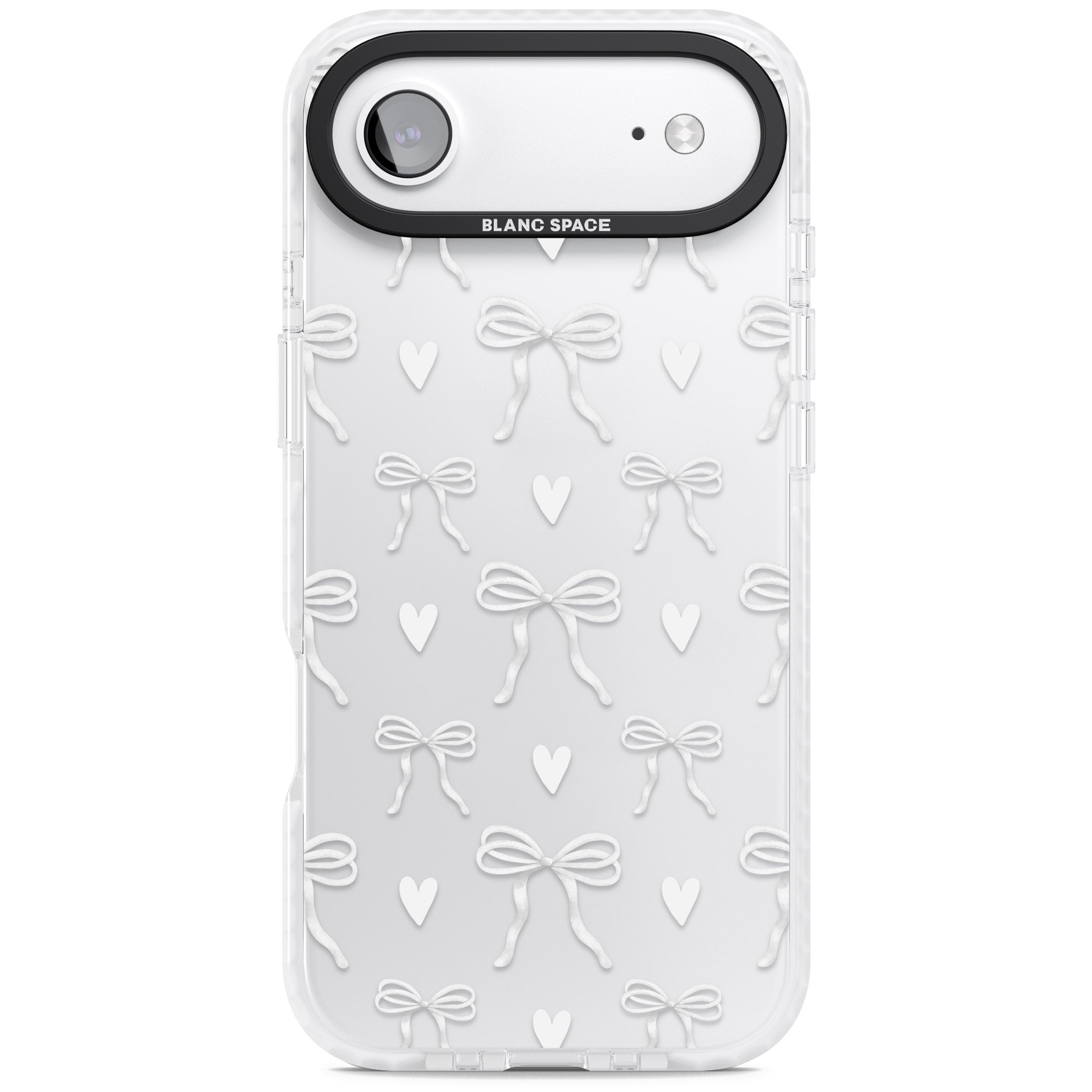 White Bows & Hearts iPhone 17 Air Impact Clear Phone Case