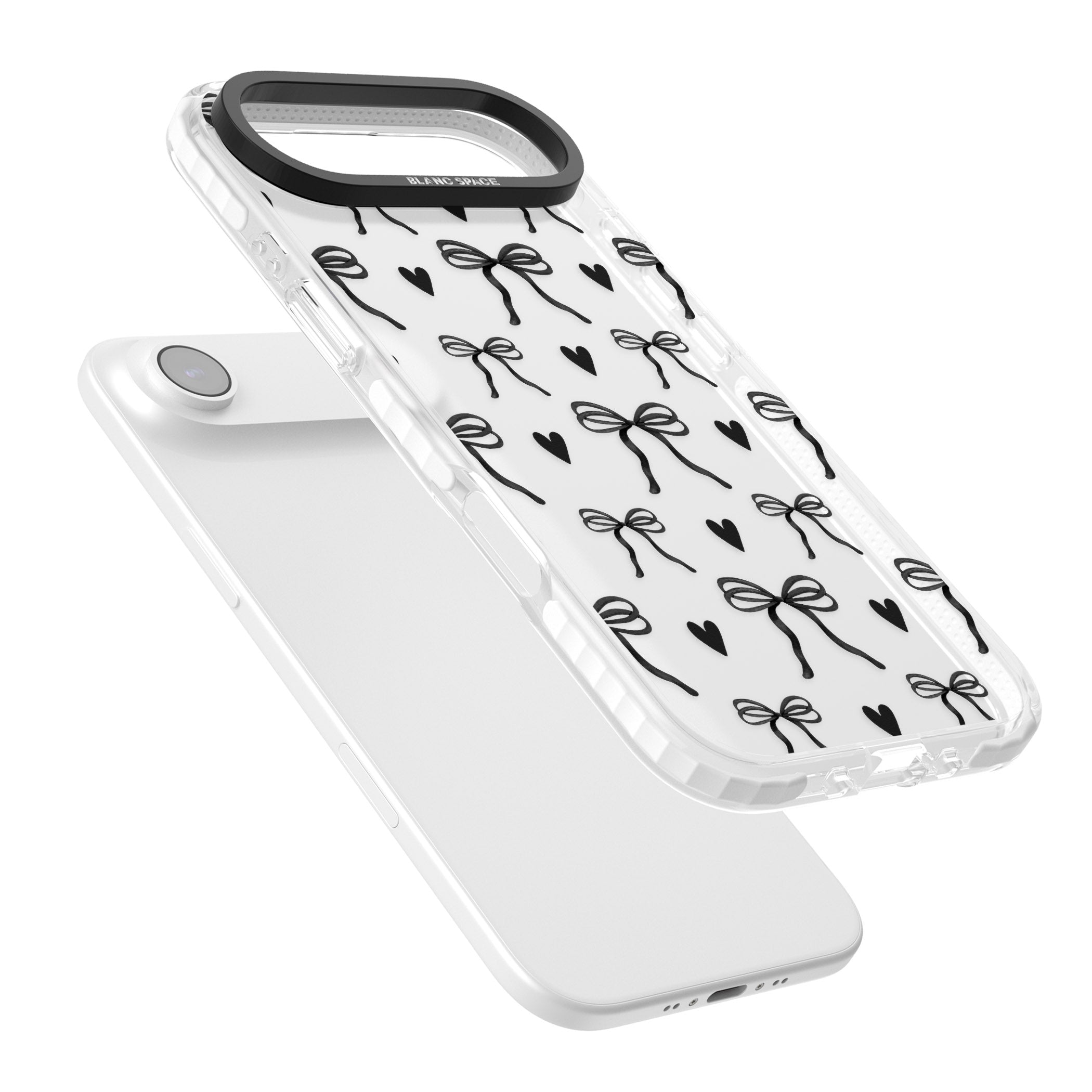 Black Bows & Hearts iPhone 17 Air Impact Clear Phone Case Colours