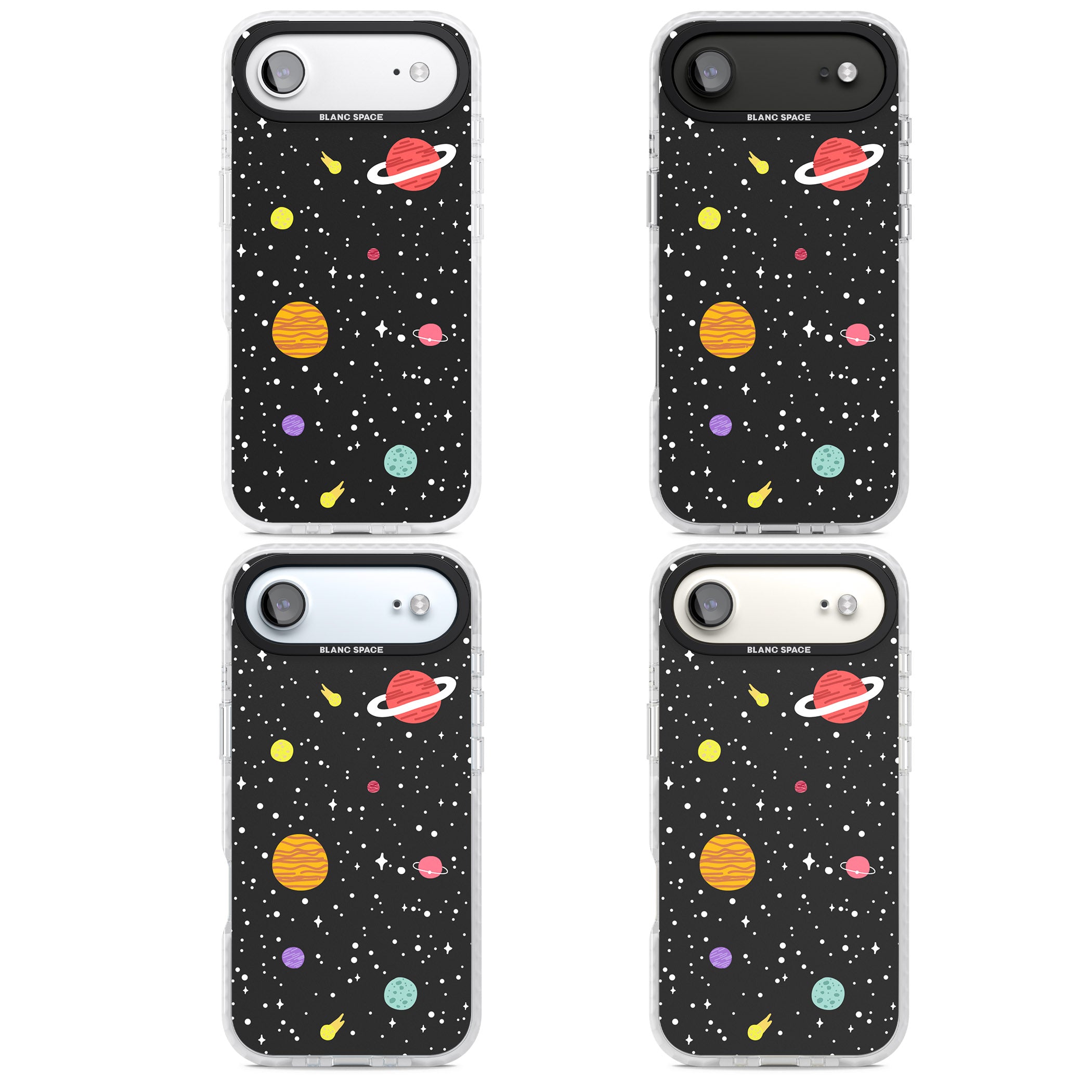 Cute Cartoon Planets iPhone 17 Air Impact Clear Phone Case APT Impact Protection