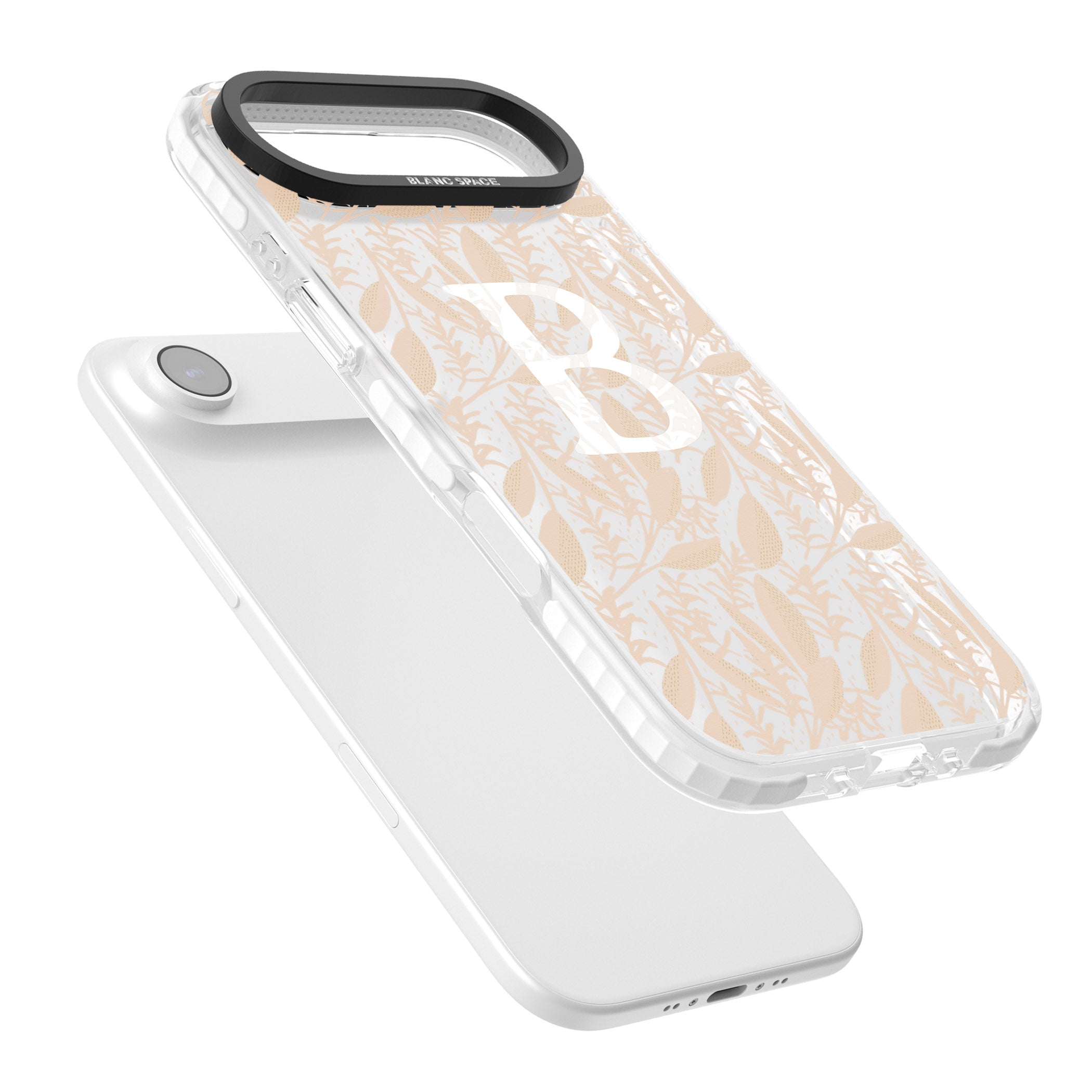 Personalised Monogram Subtle Abstract Floral iPhone 17 Air Impact Clear Phone Case Colours