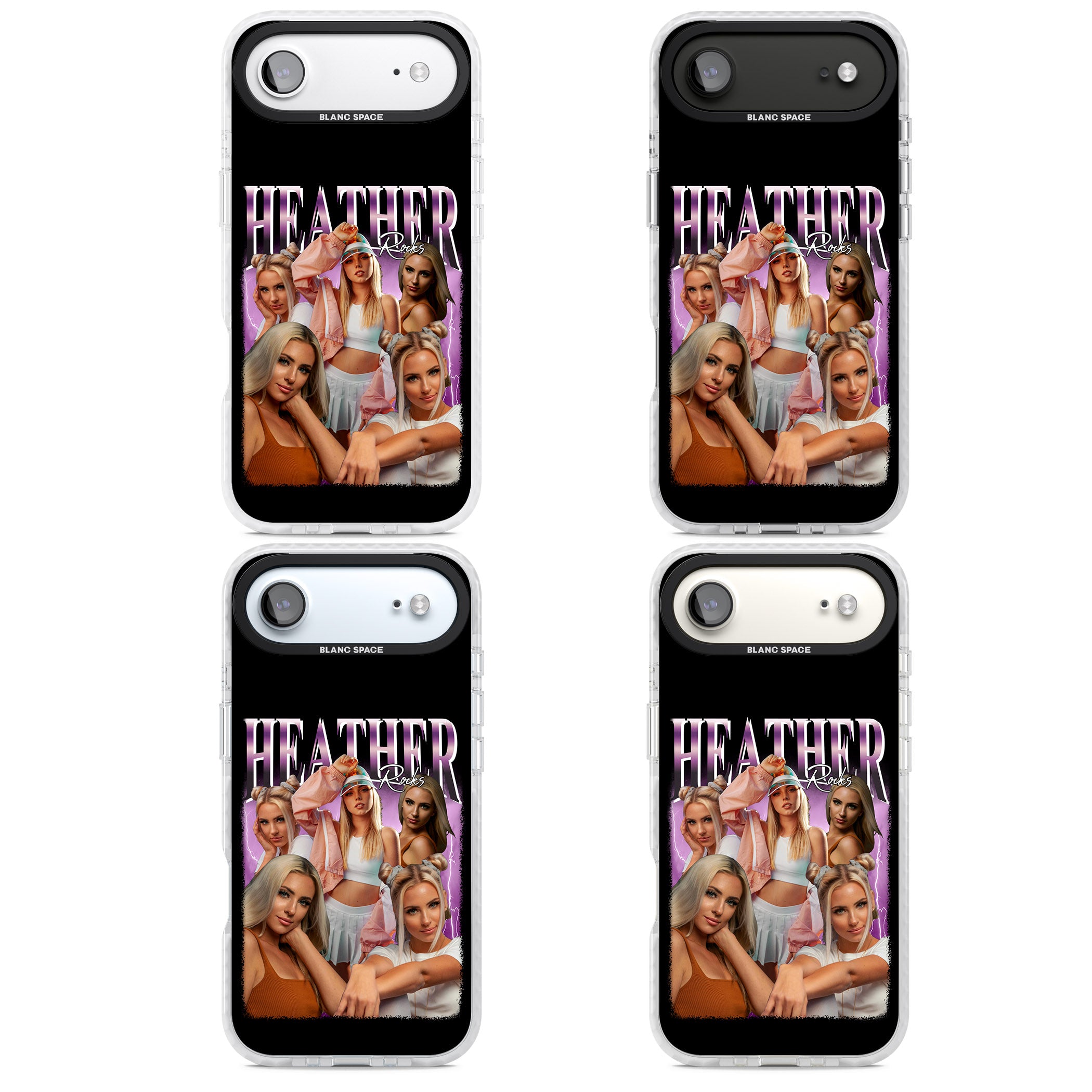 Personalised Airbrush Name & Photo Collage (Pink) iPhone 17 Air Impact Clear Phone Case APT Impact Protection