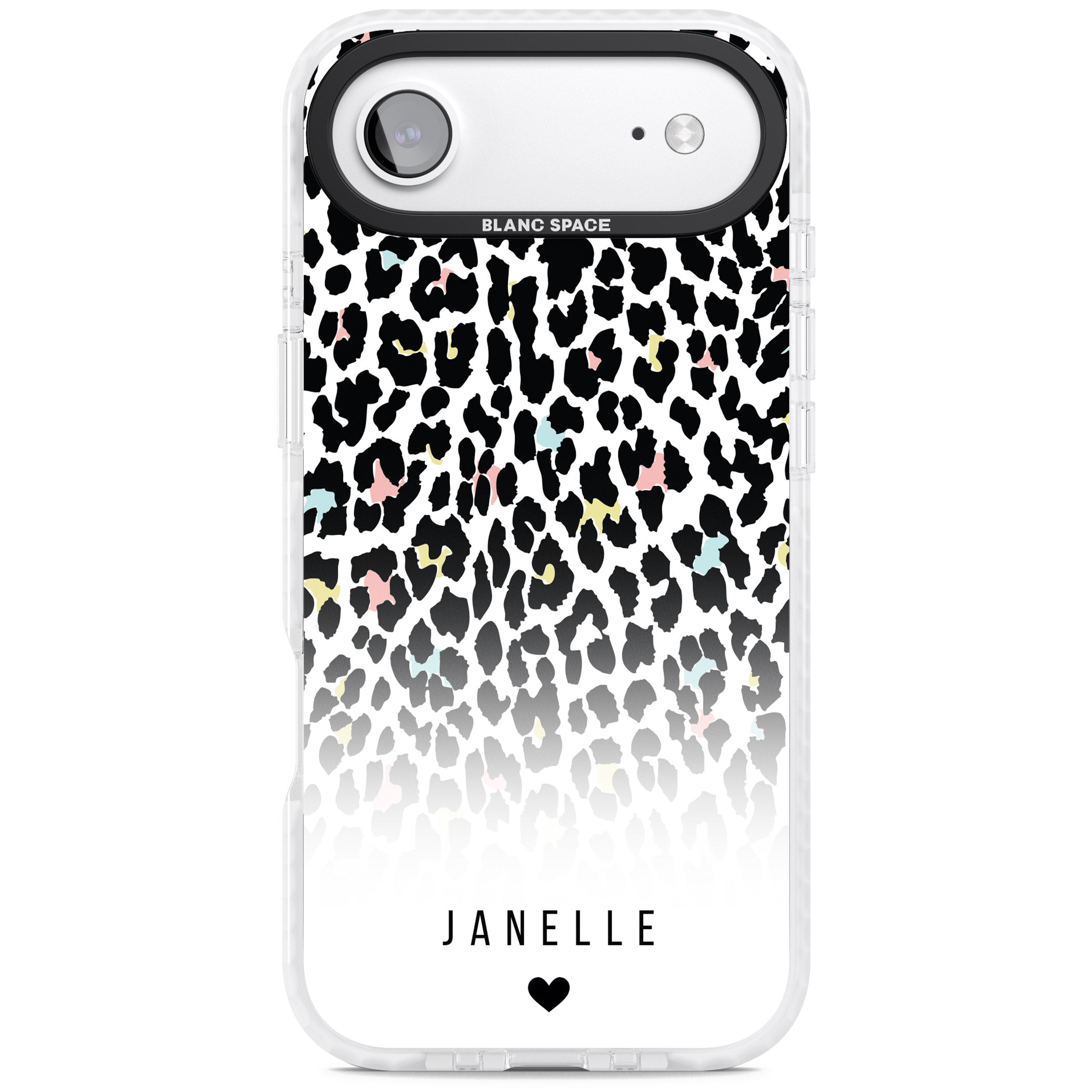 Personalised Pastel Leopard iPhone 17 Air Impact Clear Phone Case