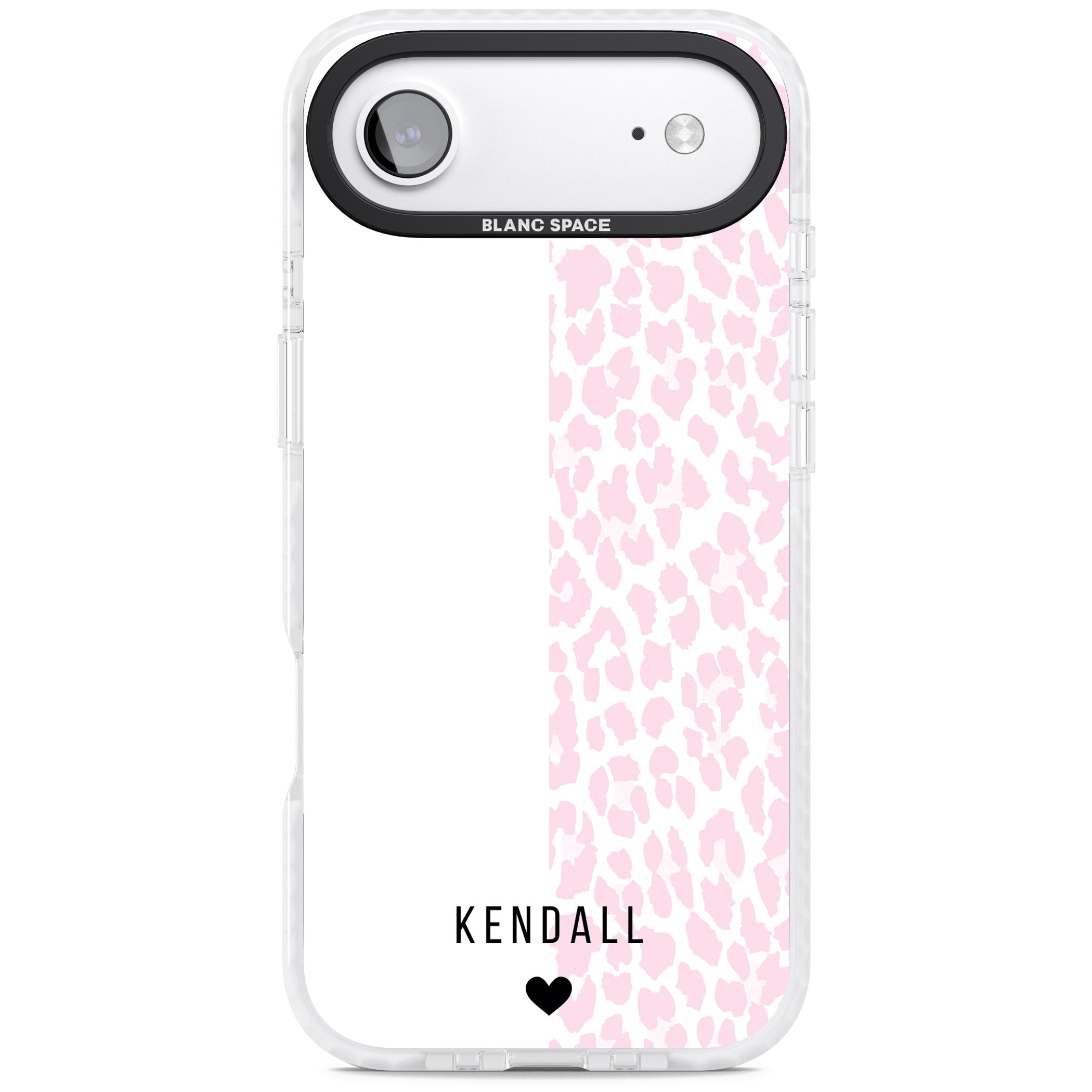 Personalised Pink Leopard iPhone 17 Air Impact Clear Phone Case