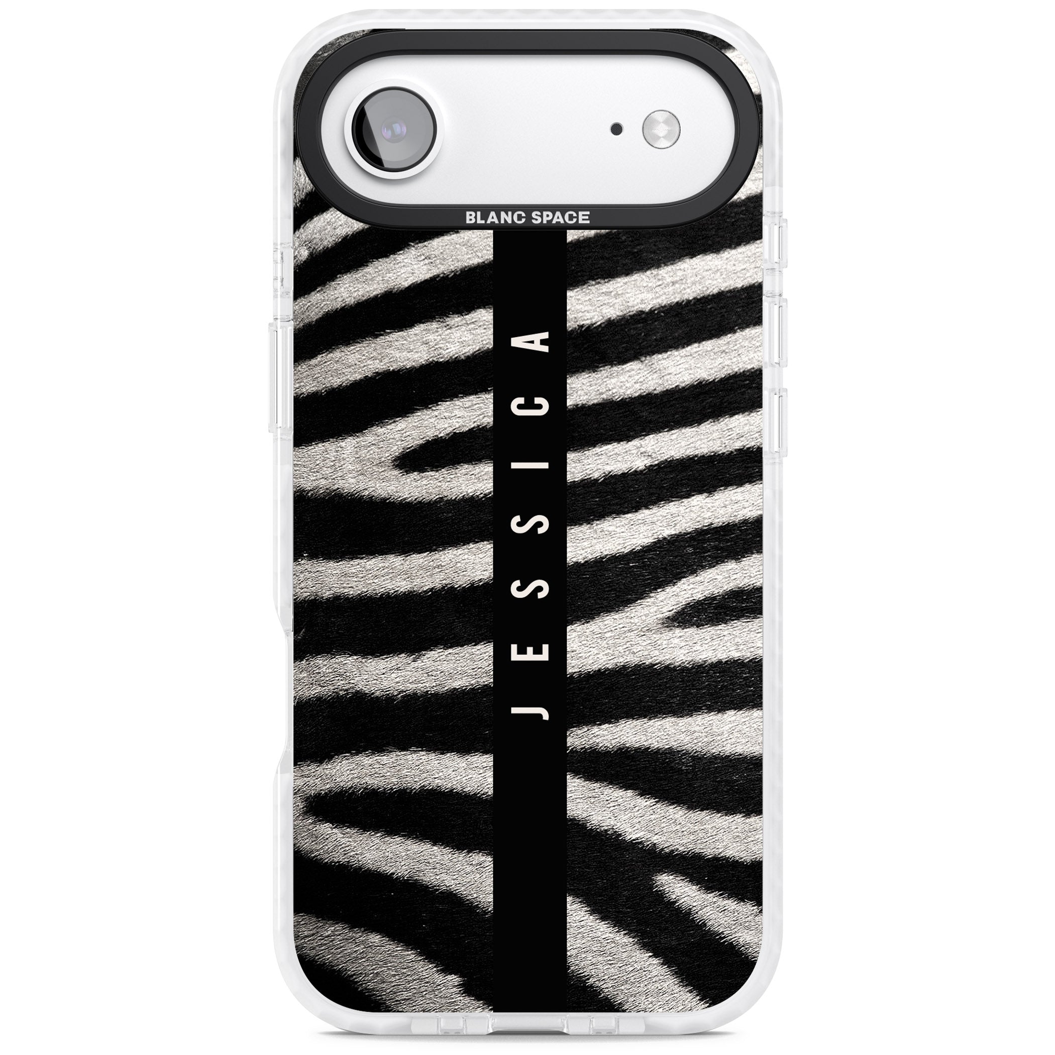 Personalised Zebra Print iPhone 17 Air Impact Clear Phone Case