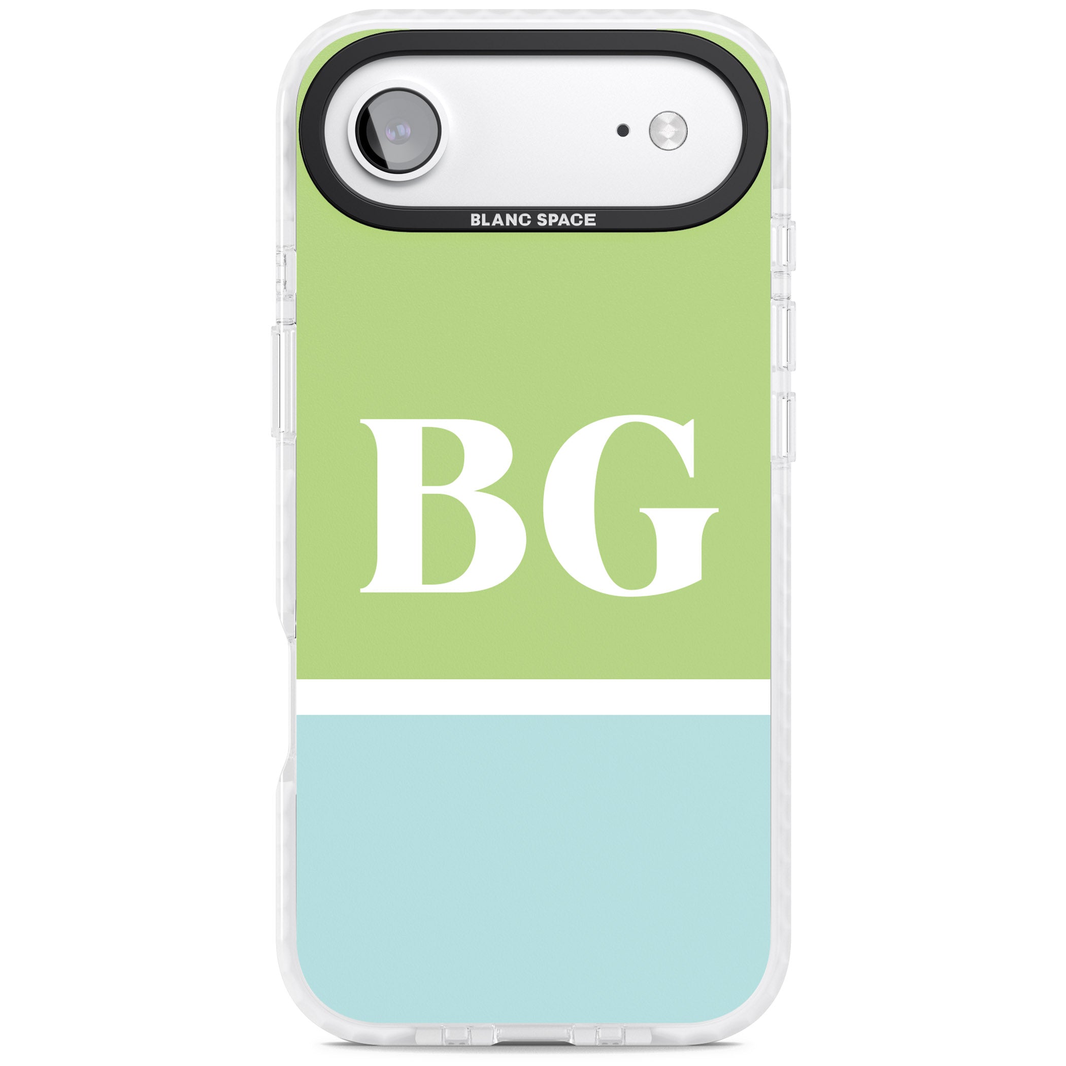 Personalised Colorblock: Green & Turquoise iPhone 17 Air Impact Clear Phone Case