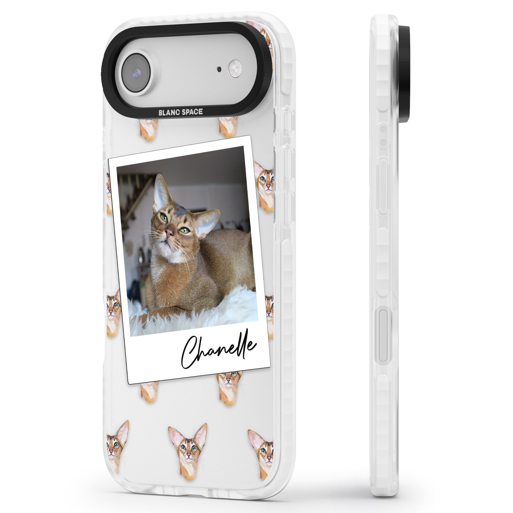 Personalised Abyssinian Cat Photo iPhone 17 Air Impact Clear Phone Case Side Profile