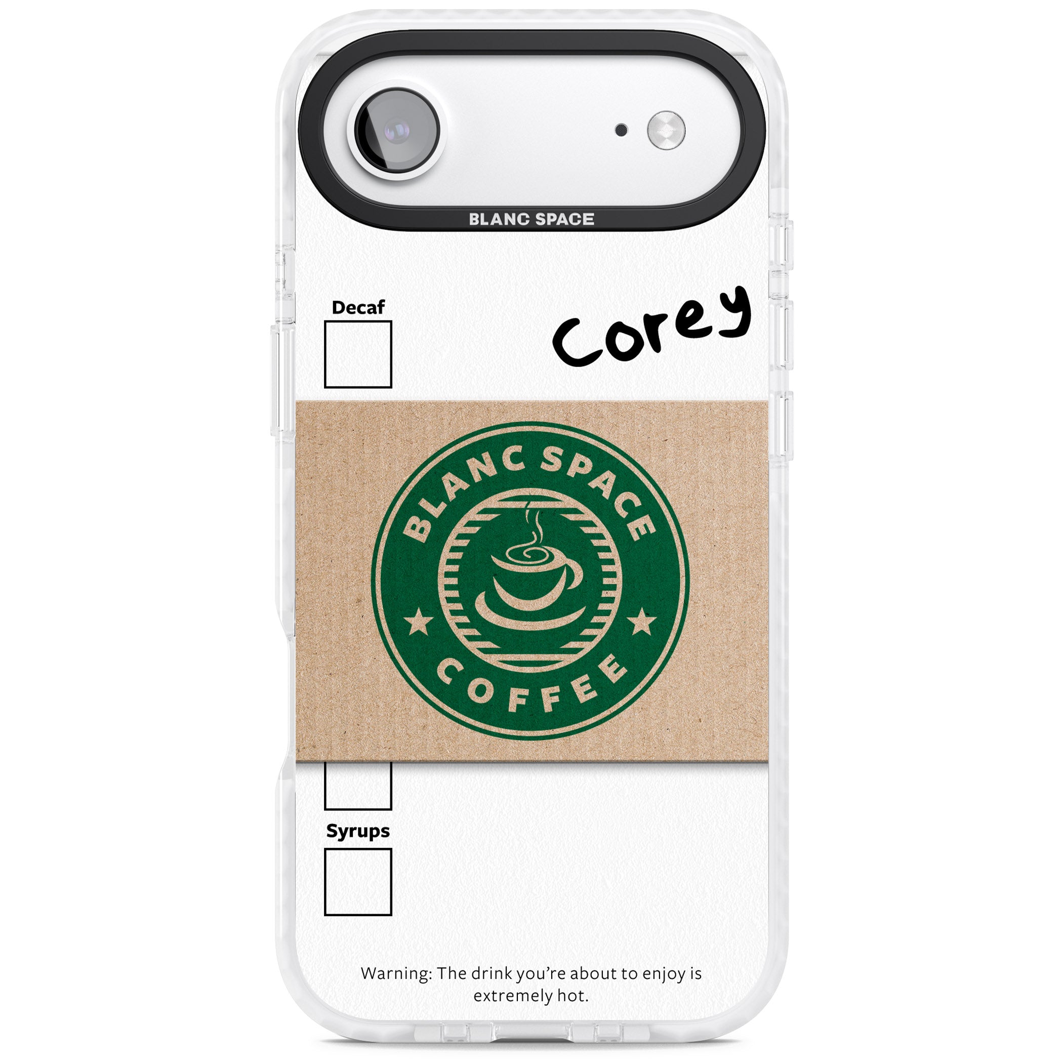 Personalised Coffee Cup iPhone 17 Air Impact Clear Phone Case