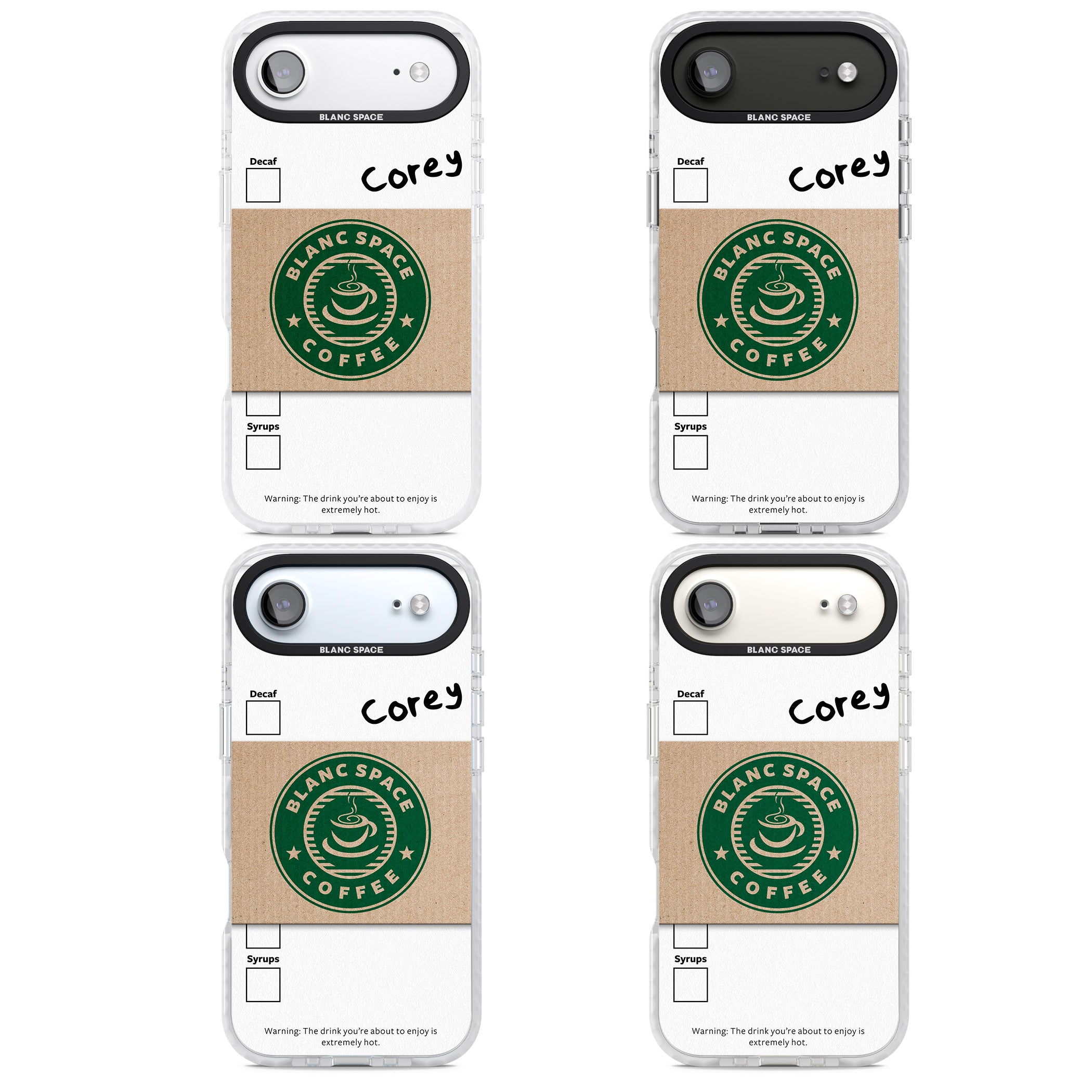 Personalised Coffee Cup iPhone 17 Air Impact Clear Phone Case APT Impact Protection