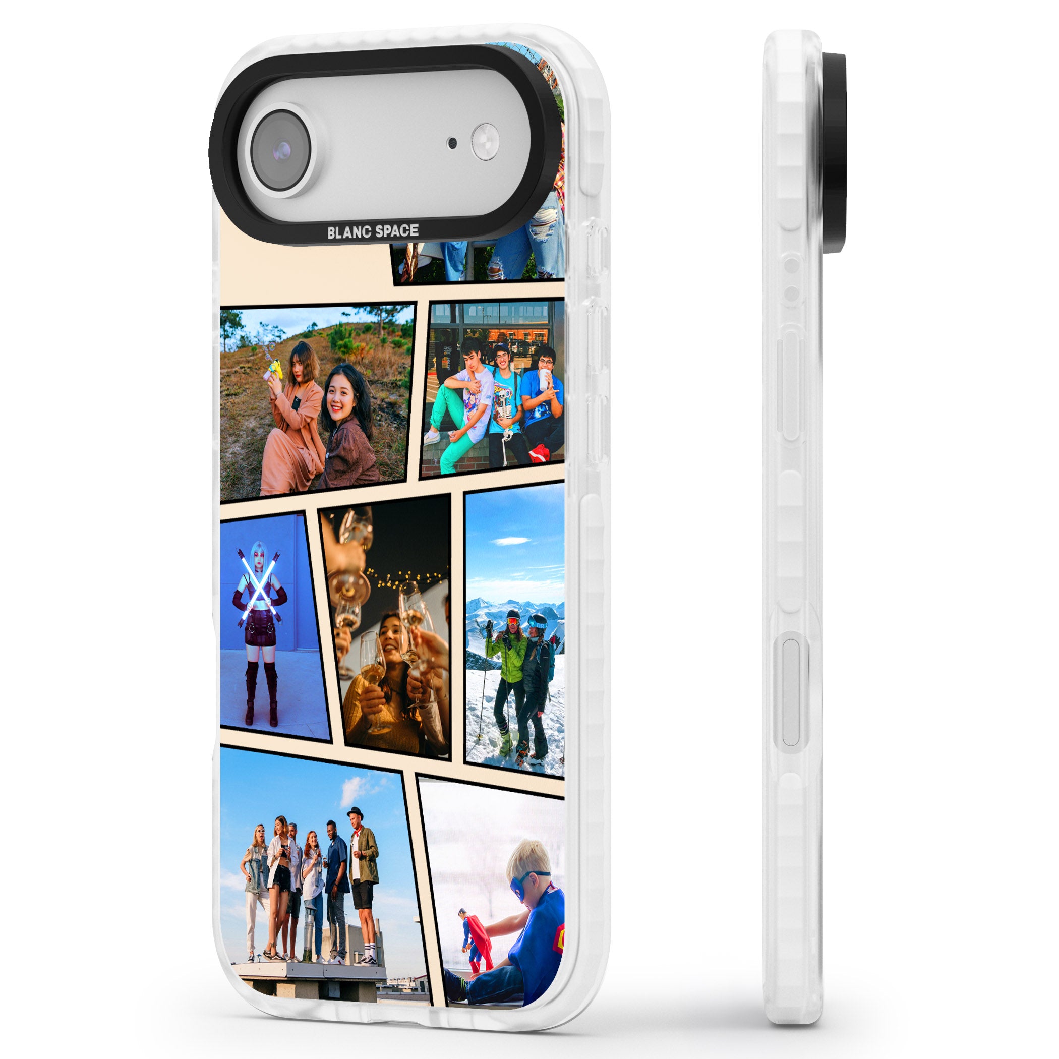 Personalised Comic Strip Photo iPhone 17 Air Impact Clear Phone Case Side Profile