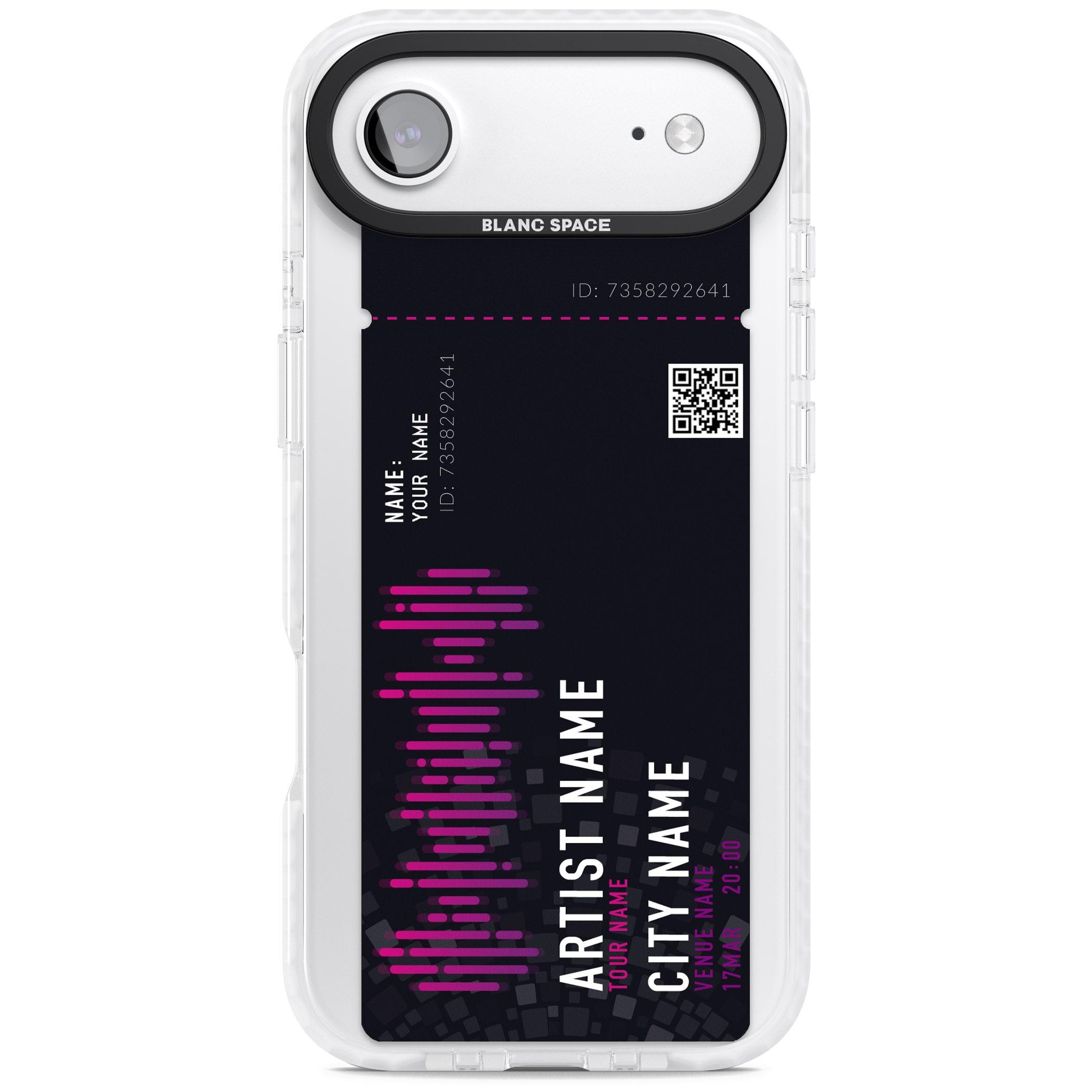 Personalised Concert Ticket iPhone 17 Air Impact Clear Phone Case