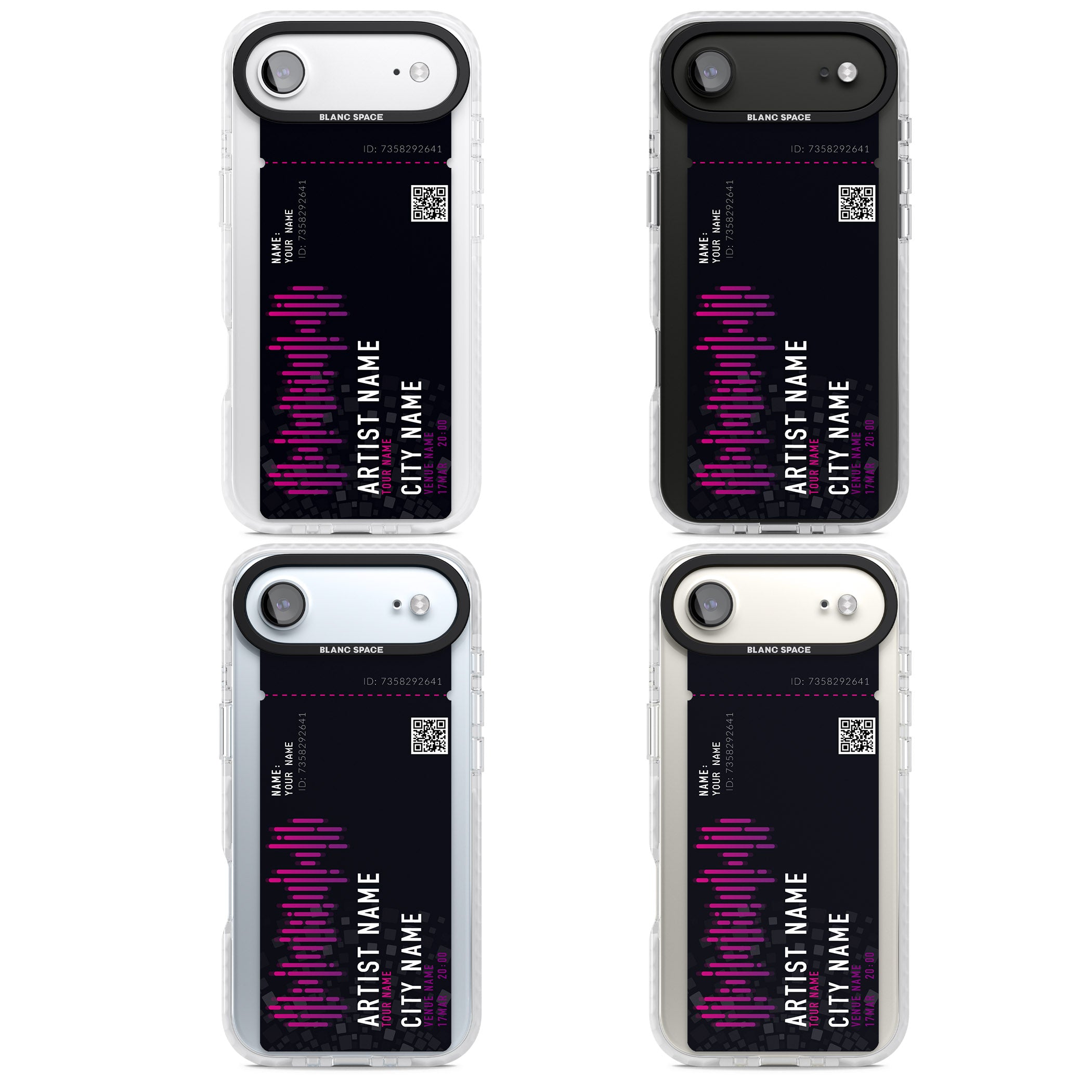 Personalised Concert Ticket iPhone 17 Air Impact Clear Phone Case APT Impact Protection